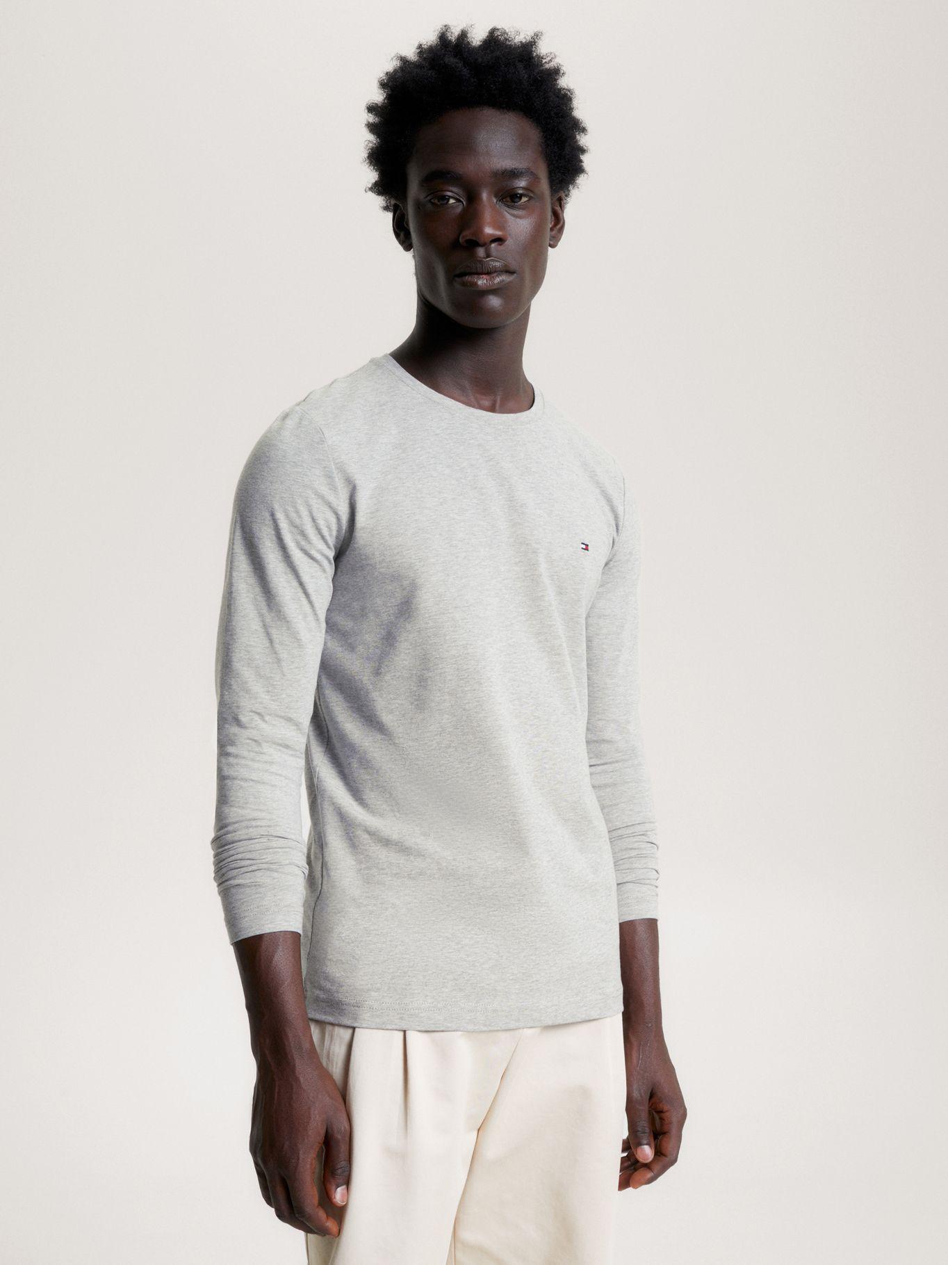 Polera Básica Slim Organic Cotton Gris Tommy Hilfiger-0