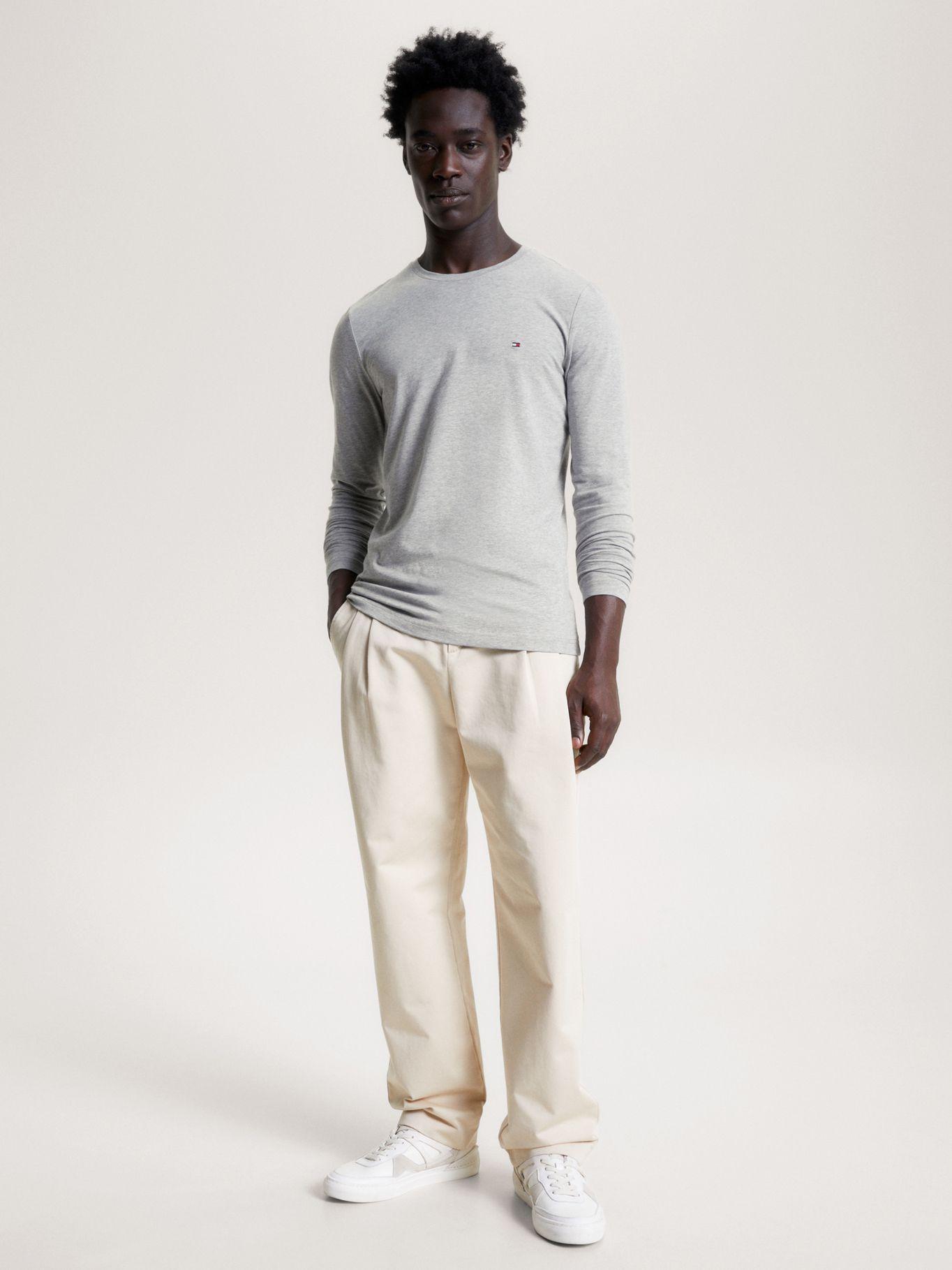 Polera Básica Slim Organic Cotton Gris Tommy Hilfiger-1