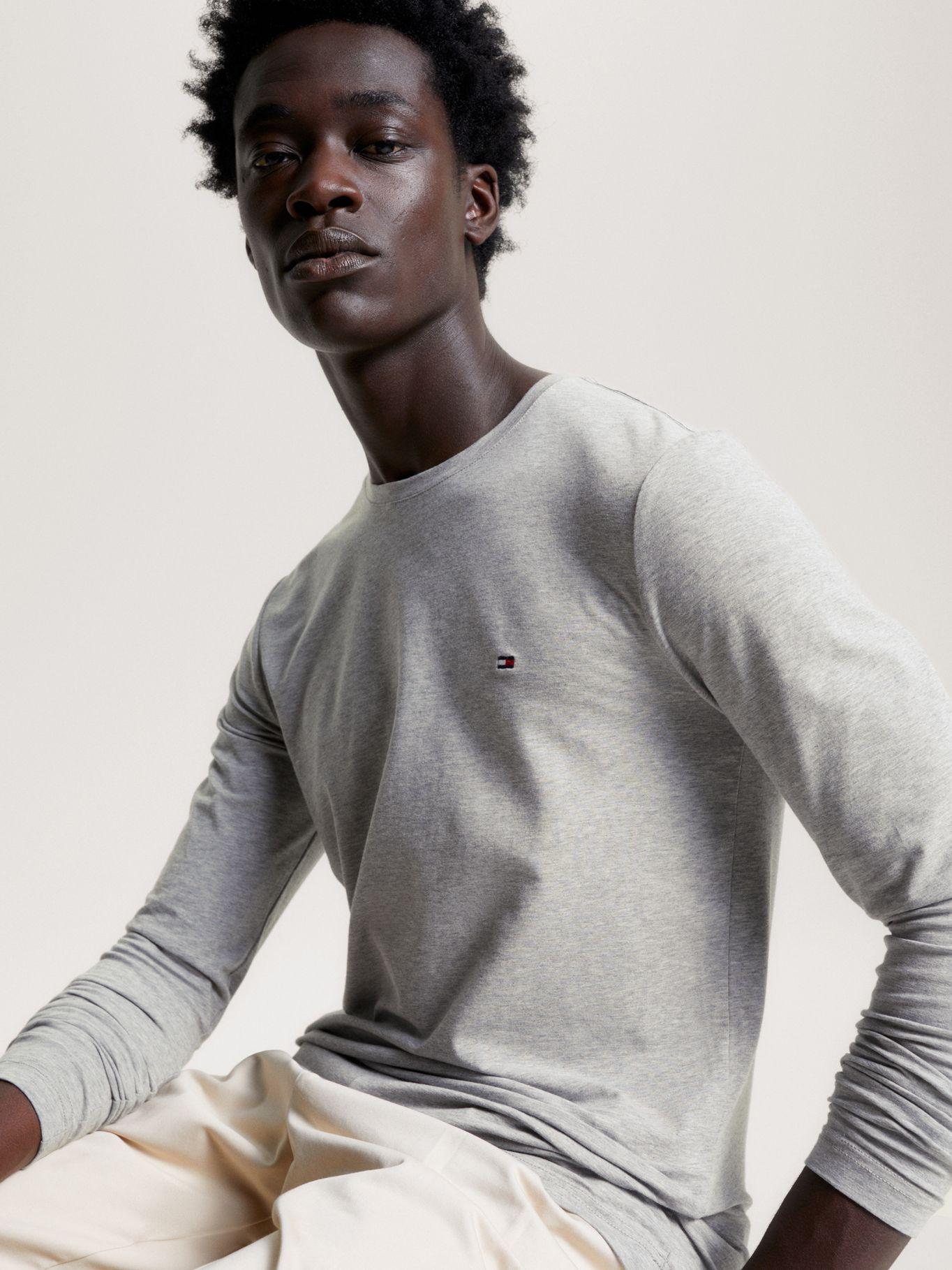 Polera Básica Slim Organic Cotton Gris Tommy Hilfiger-3