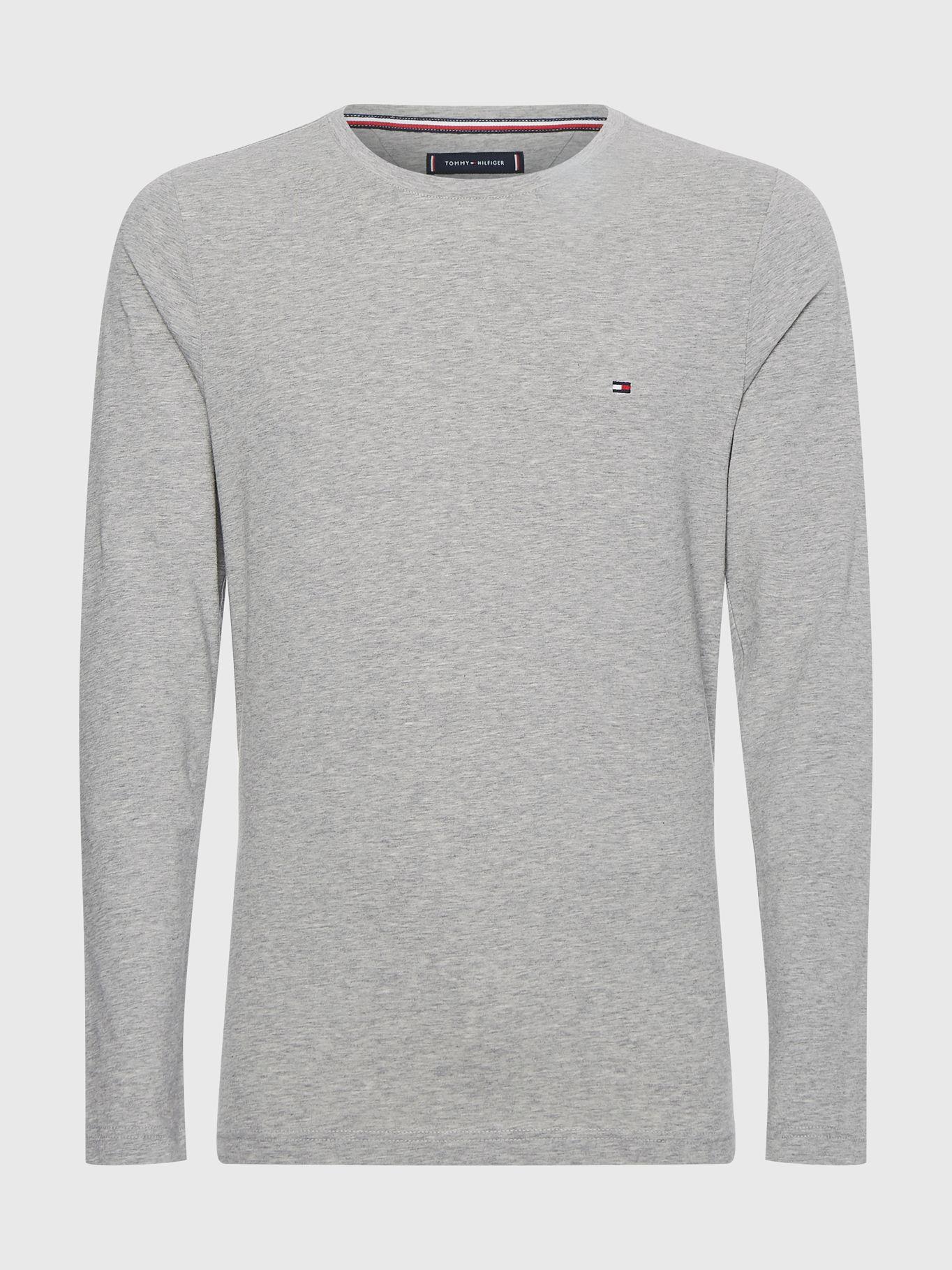 Polera Básica Slim Organic Cotton Gris Tommy Hilfiger-4