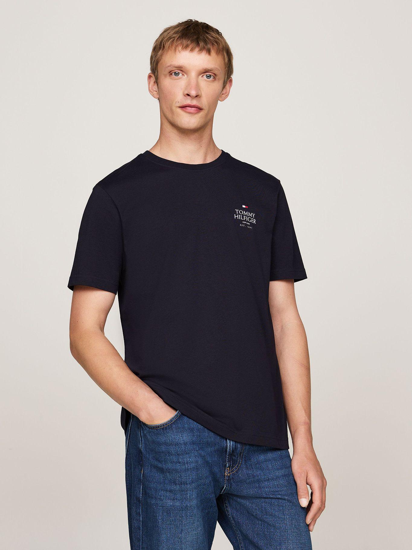 Polera Cuello Redondo Con Logo Azul Tommy Hilfiger-0