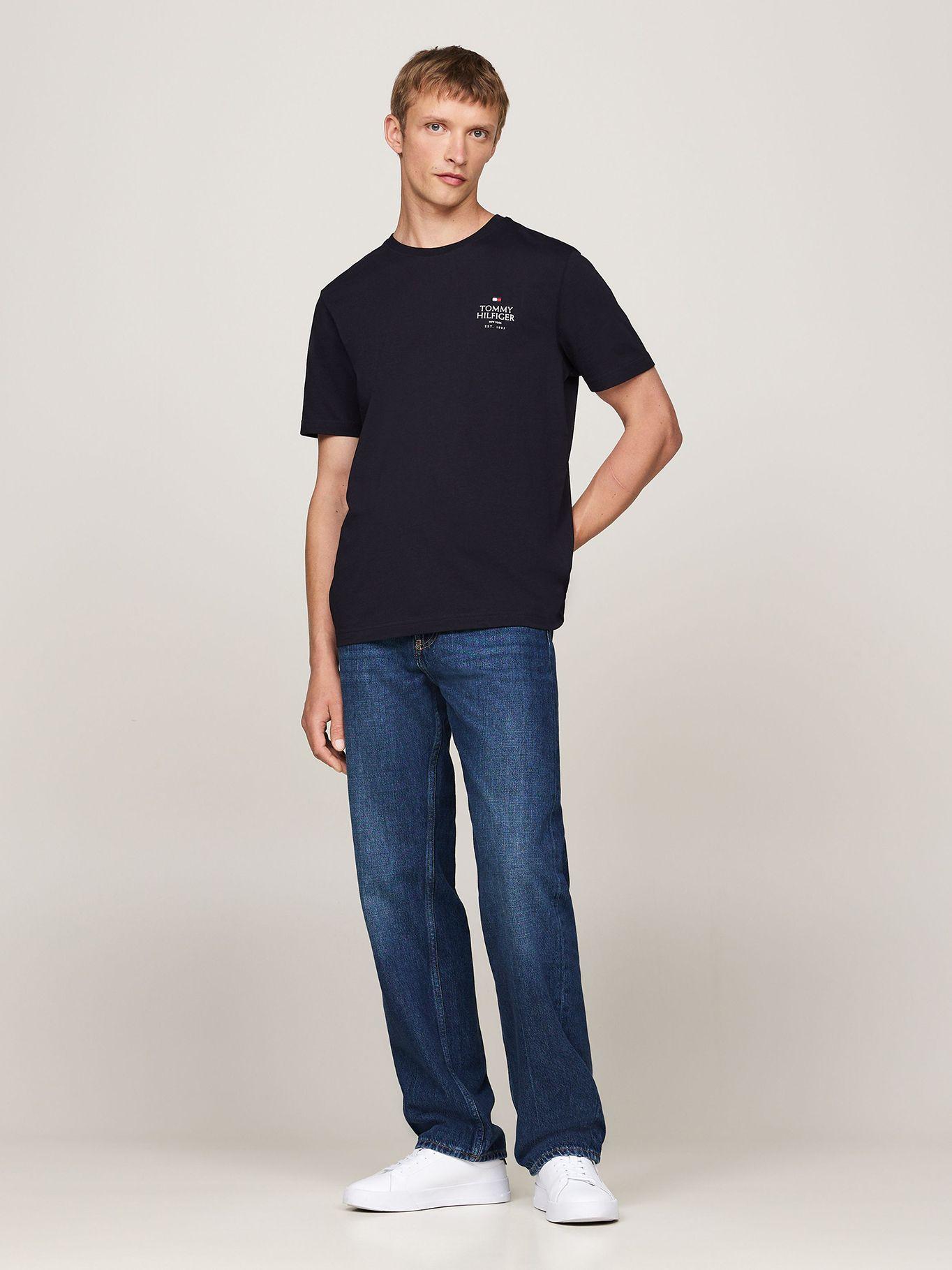 Polera Cuello Redondo Con Logo Azul Tommy Hilfiger-1