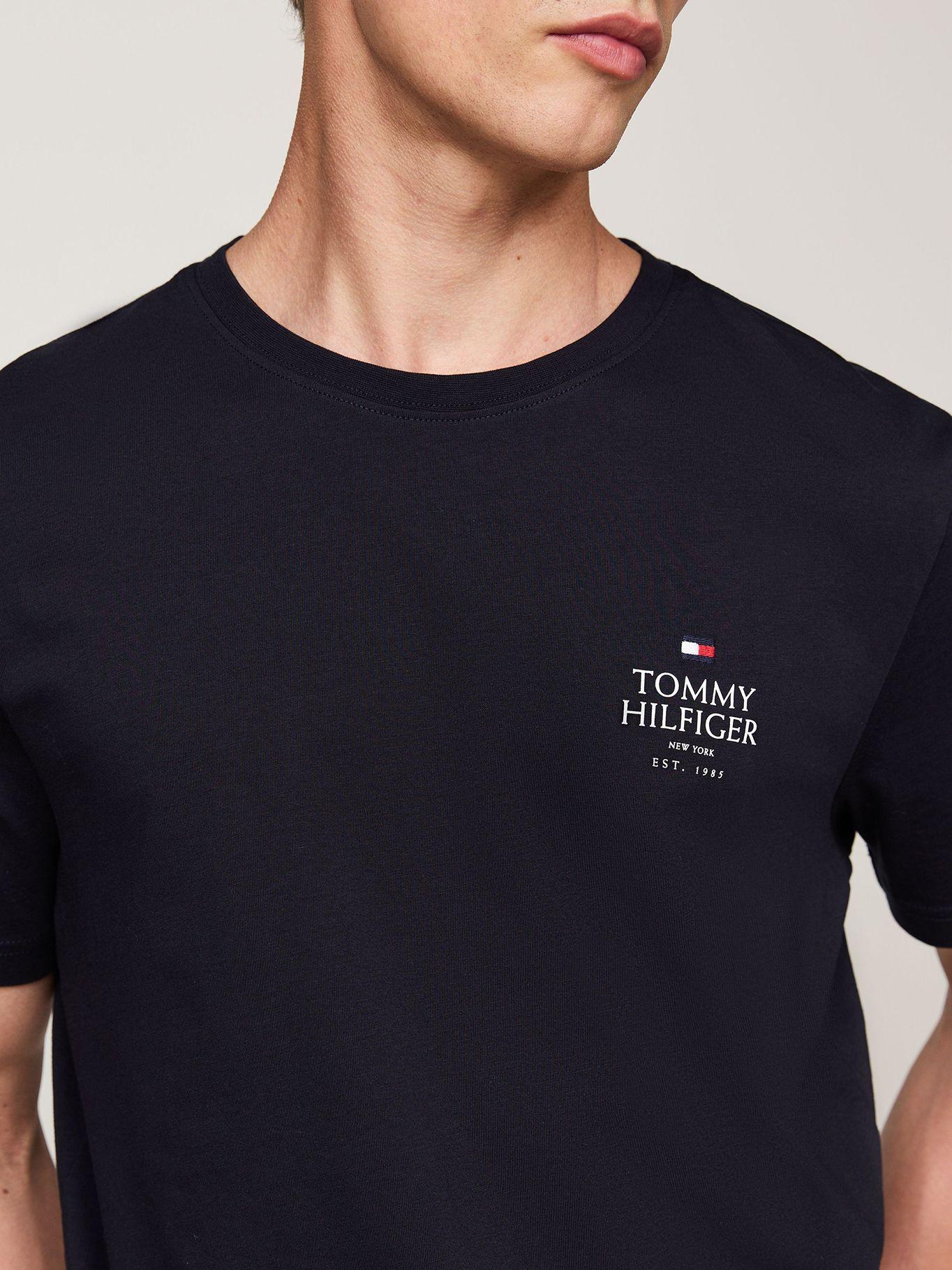 Polera Cuello Redondo Con Logo Azul Tommy Hilfiger-3