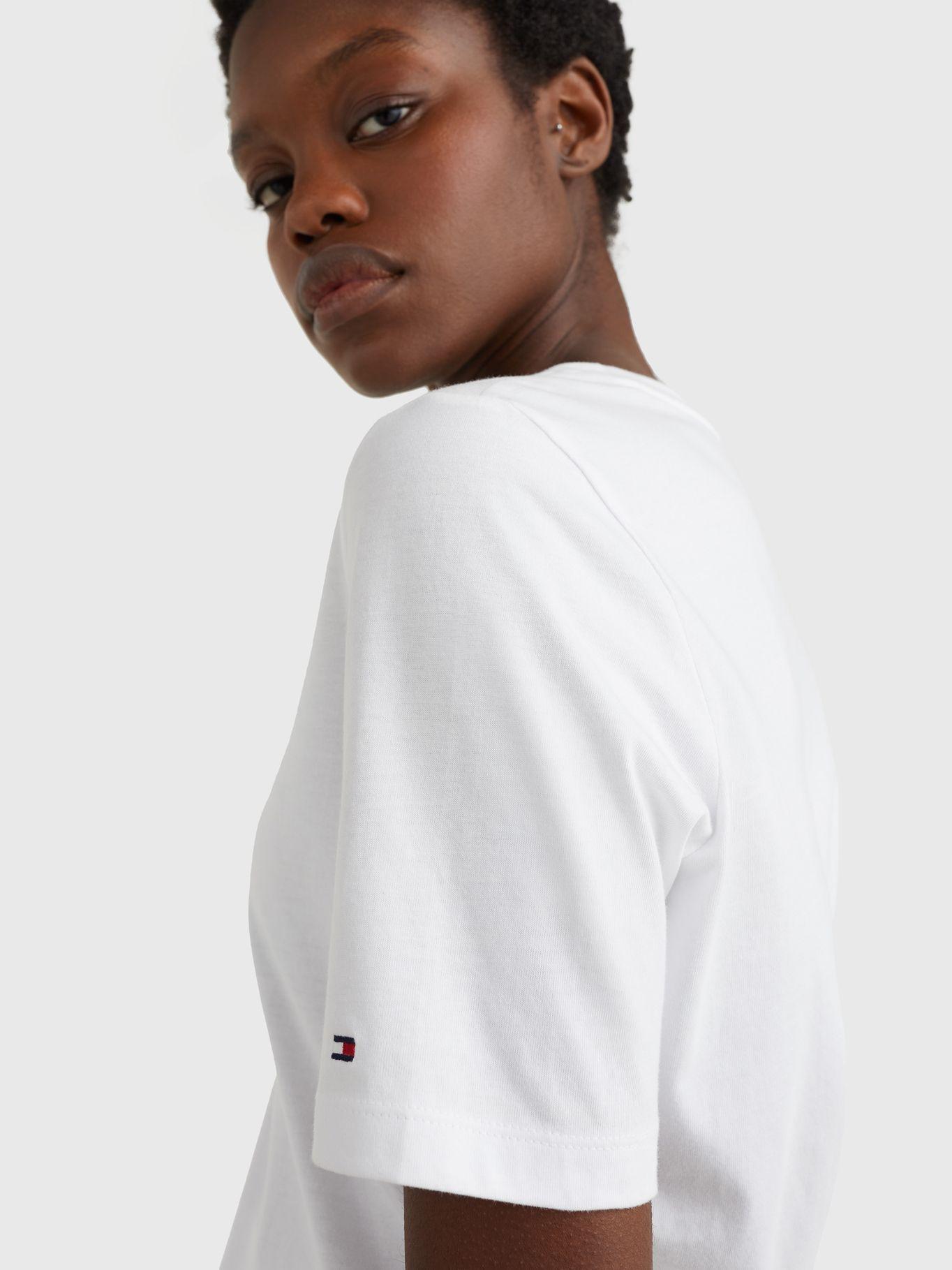 Polera Logo Metalizado Blanco Tommy Hilfiger JN2-2