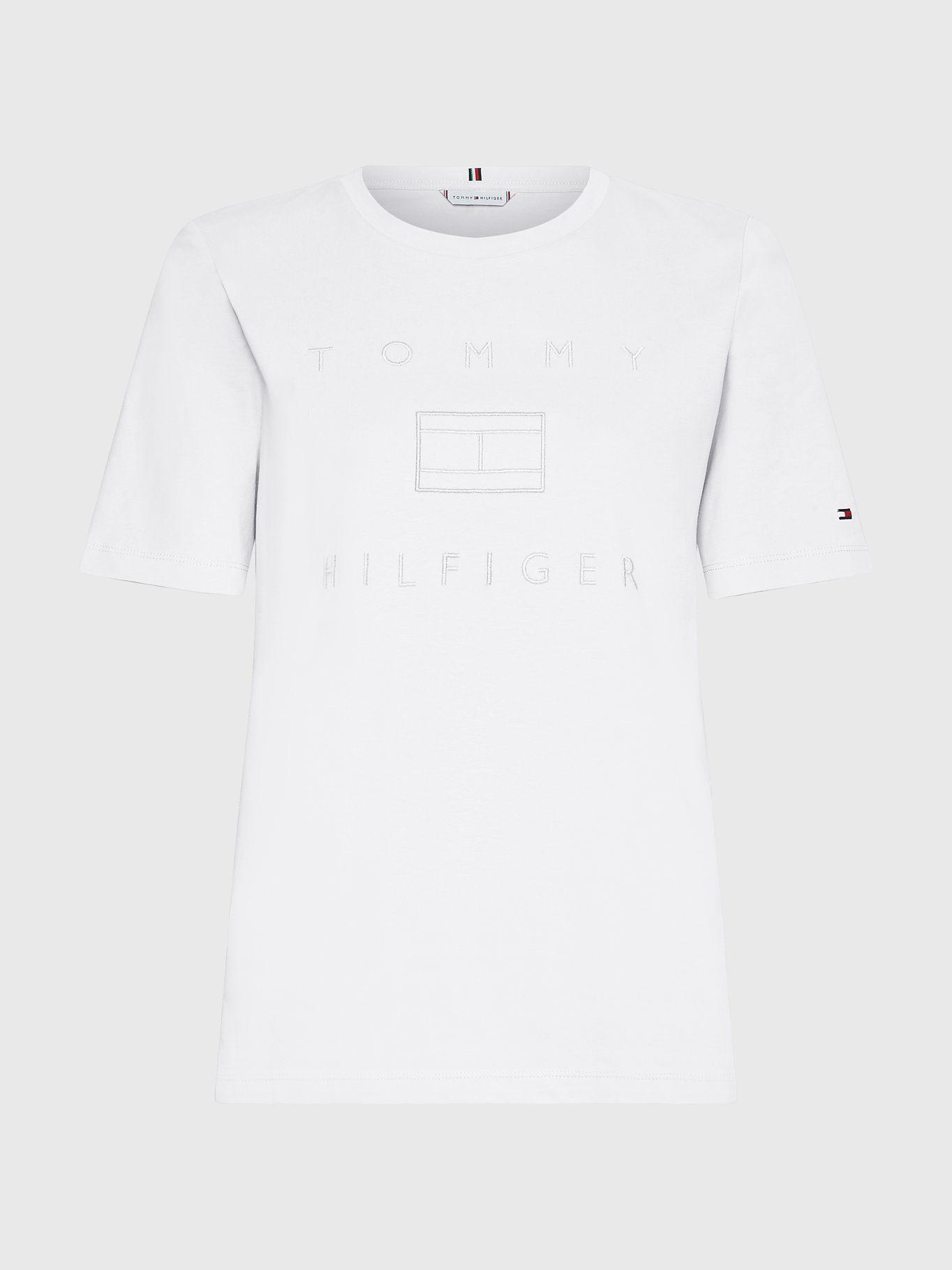 Polera Logo Metalizado Blanco Tommy Hilfiger JN2-4