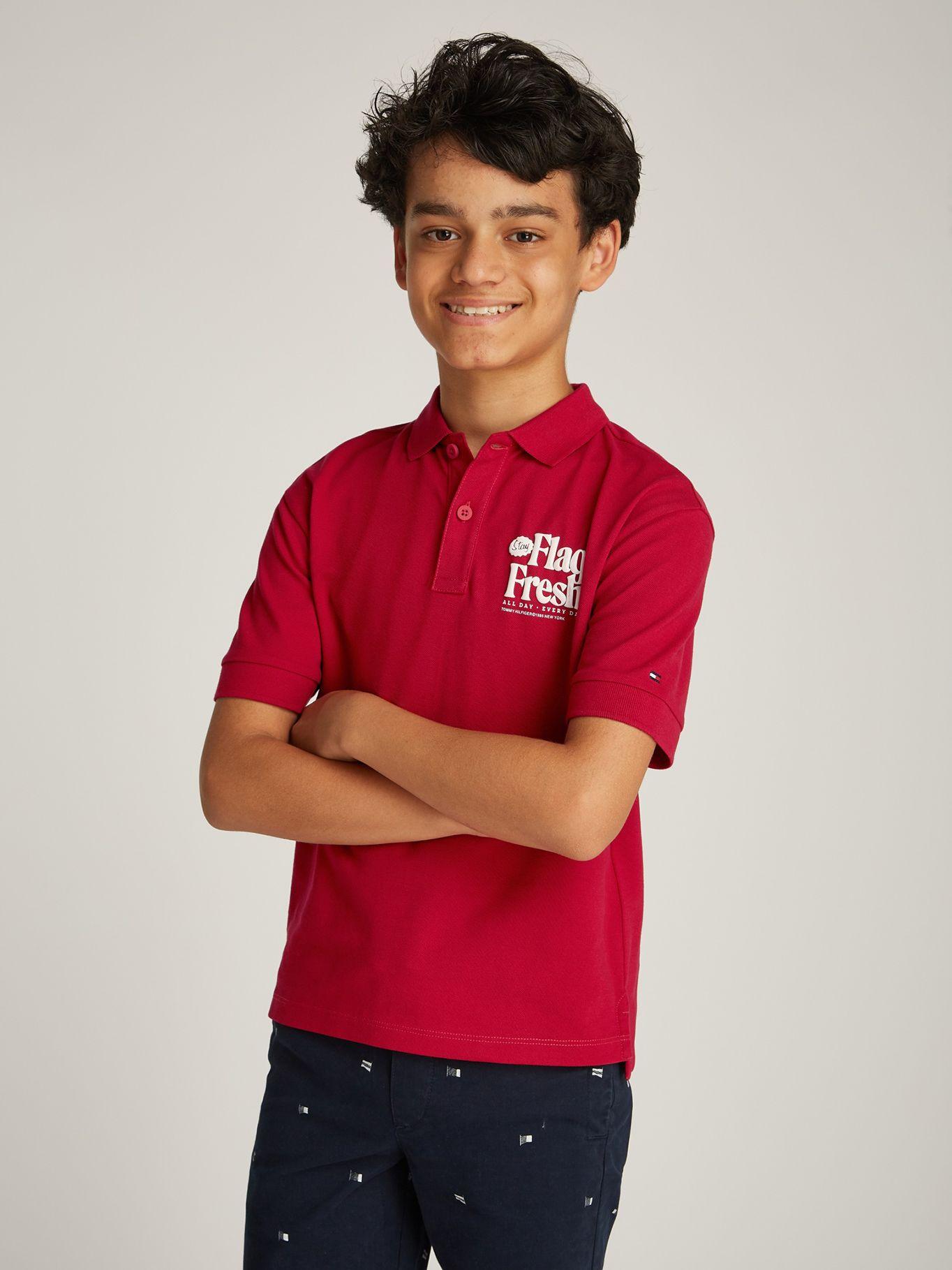 Polo Regular Fit Flag Fun Logo Rojo Tommy Hilfiger-0