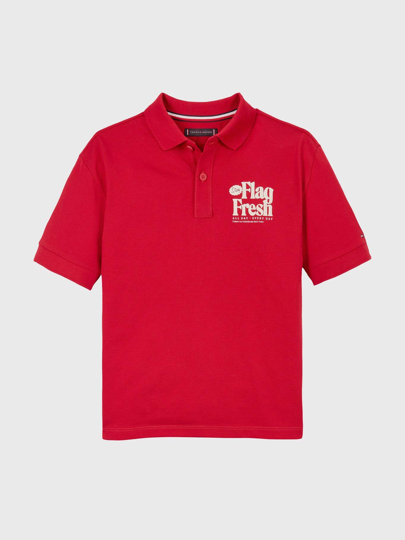 Polo Regular Fit Flag Fun Logo Rojo Tommy Hilfiger-3