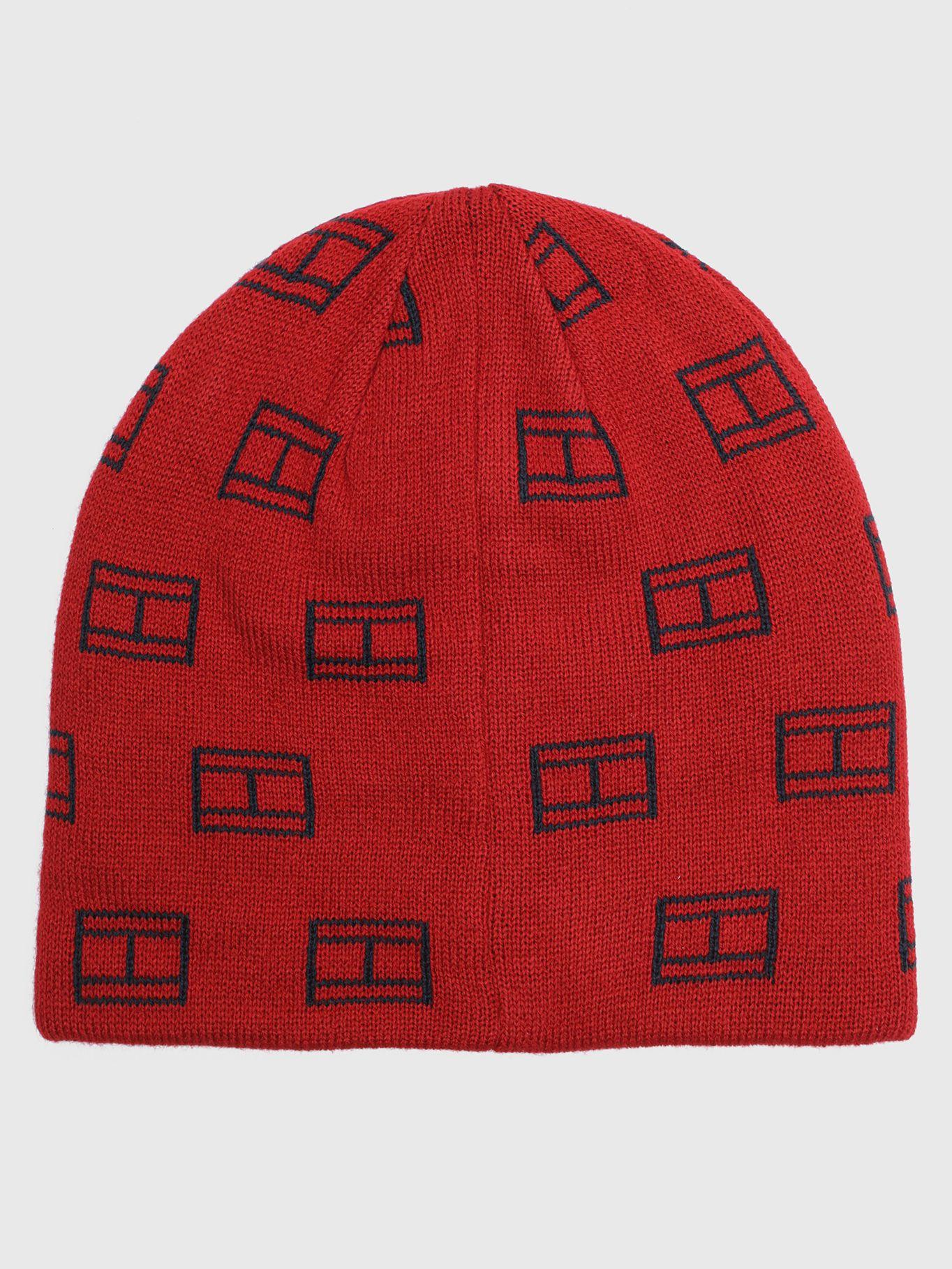 Gorro Beanie Logo Banderas Rojo Tommy Hilfiger-1