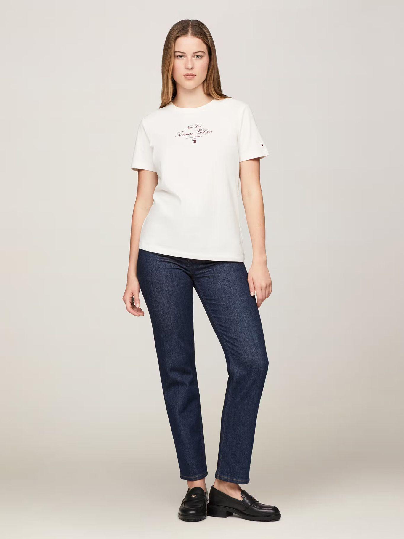 Polera Logo Script Regular Fit Blanco Tommy Hilfiger-1
