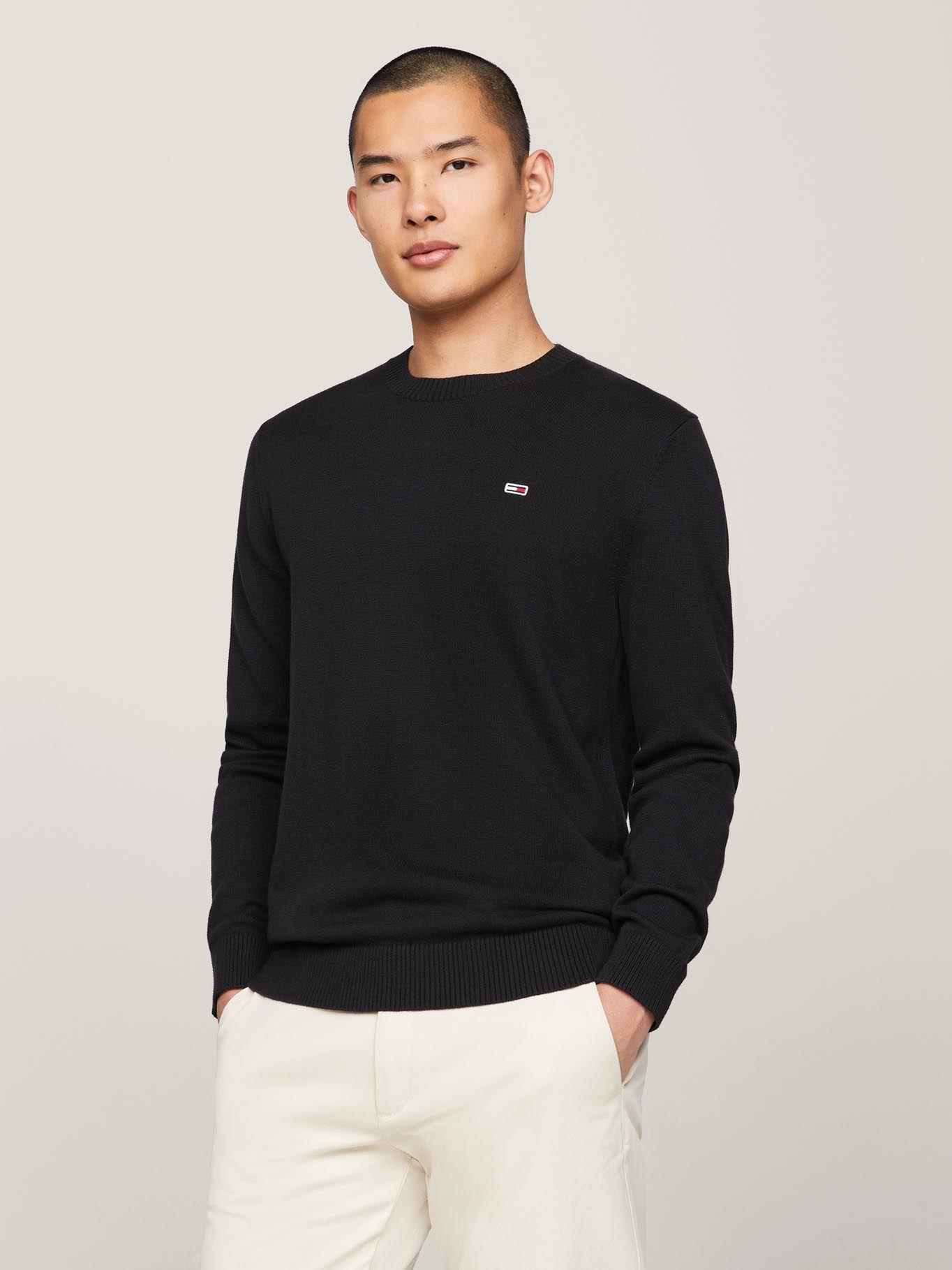 Sweater Essential Slim Fit Con Parche Negro Tommy Jeans-0