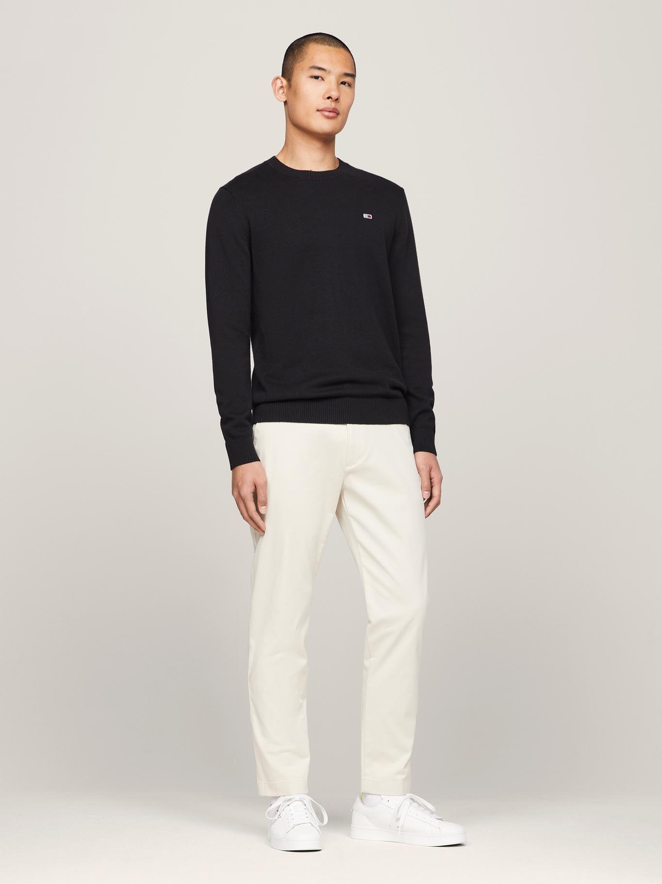 Sweater Essential Slim Fit Con Parche Negro Tommy Jeans-1