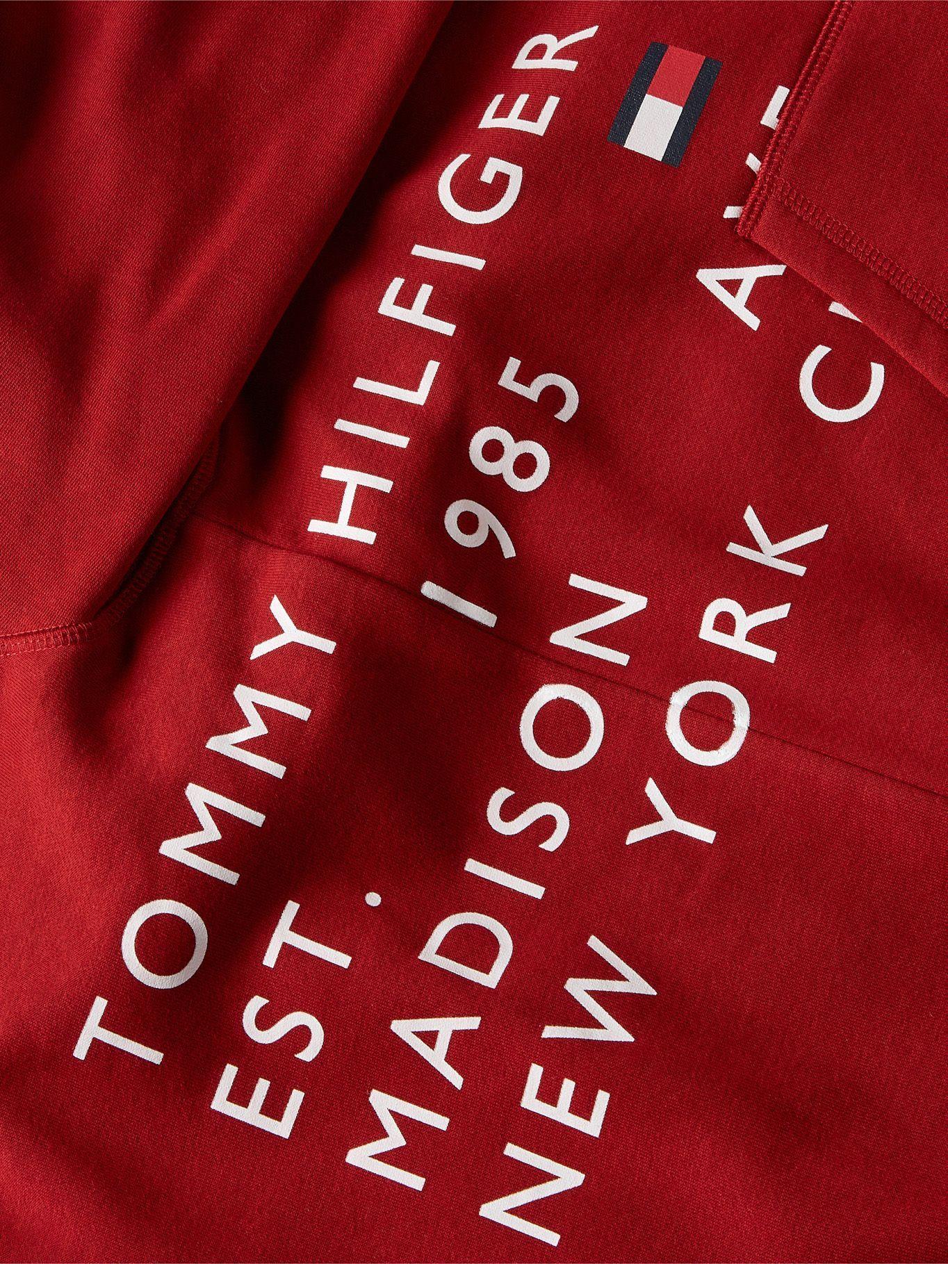 Polerón Hoodie Text Logo Rojo Tommy Hilfiger-3