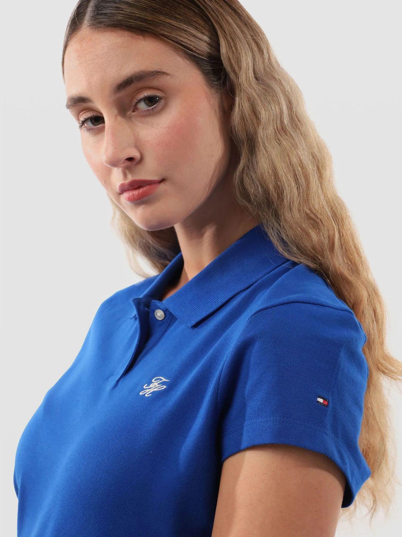 Polo Slim Fit Con-Logo Script Azul Tommy Hilfiger-4