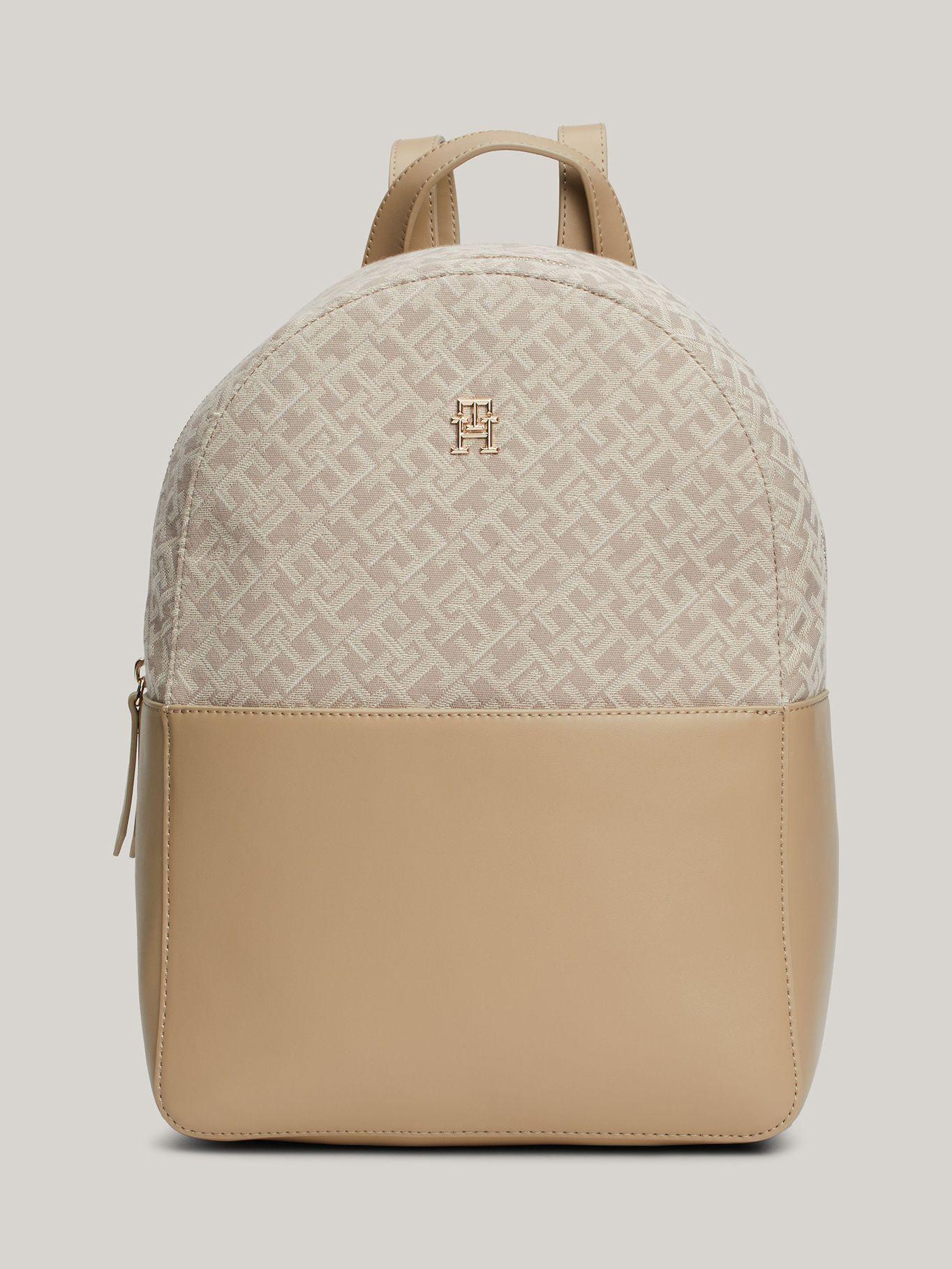 Mochila Jacquard Con Monogram Beige Tommy Hilfiger-0