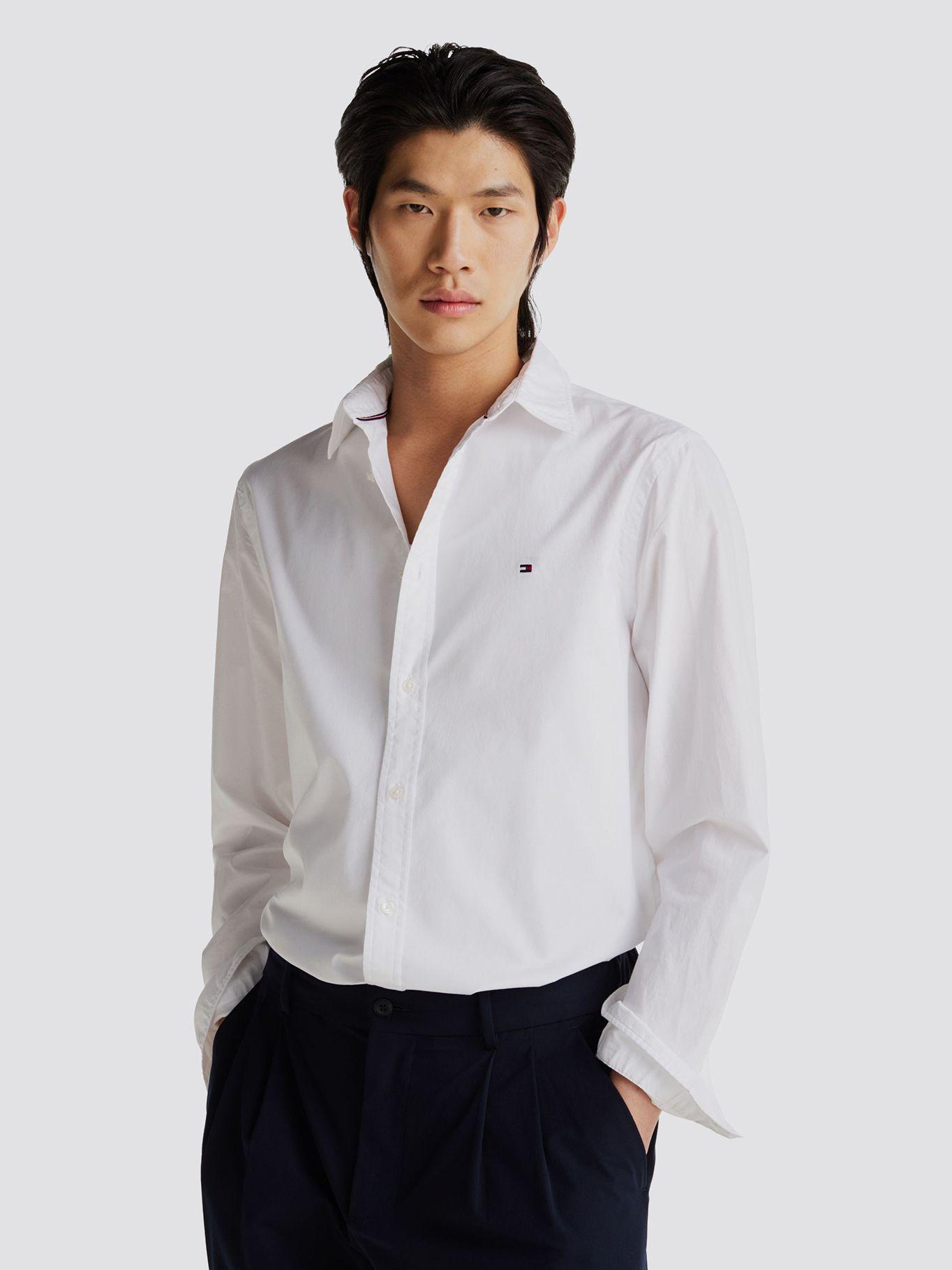 Camisa Flex De Corte Slim Fit Blanco Tommy Hilfiger-0