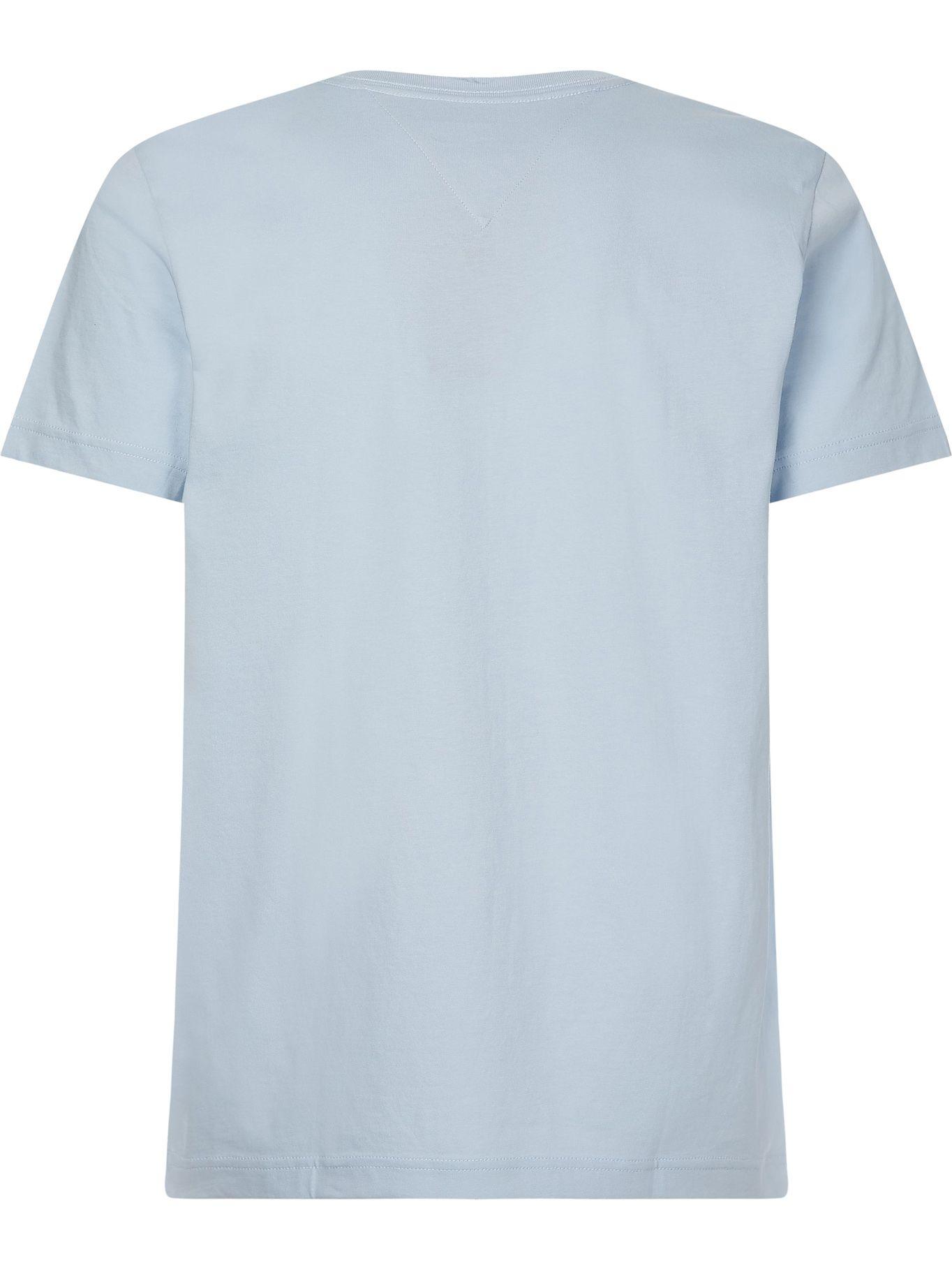Polera Essential Cotton V-Neck Slim Fit Celeste Tommy Hilfiger-1