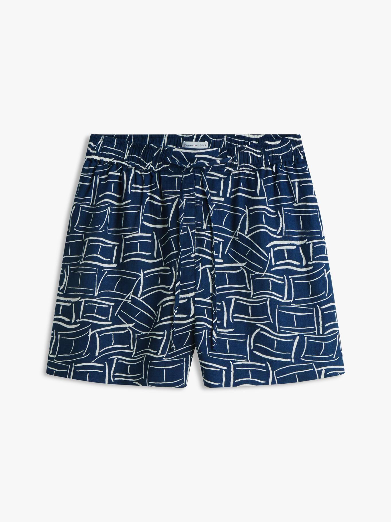 Shorts De Lino Con Logo Bordado-4