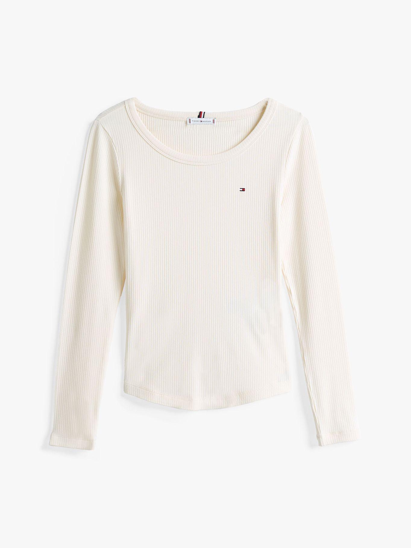 Polera Acanalada Slim AEF Logo Blanco Tommy Hilfiger-4