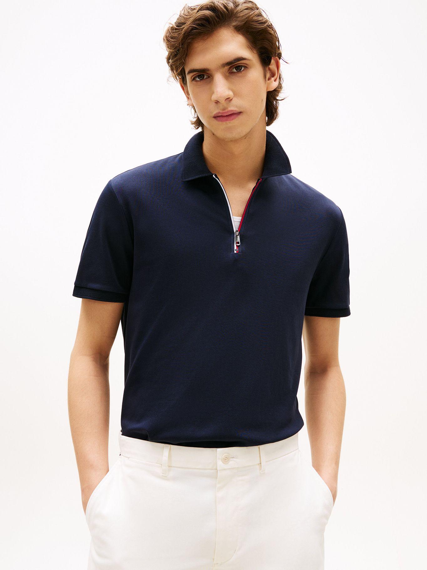 Polo Interlock Con Cierre Azul DW5 Tommy Hilfiger-0