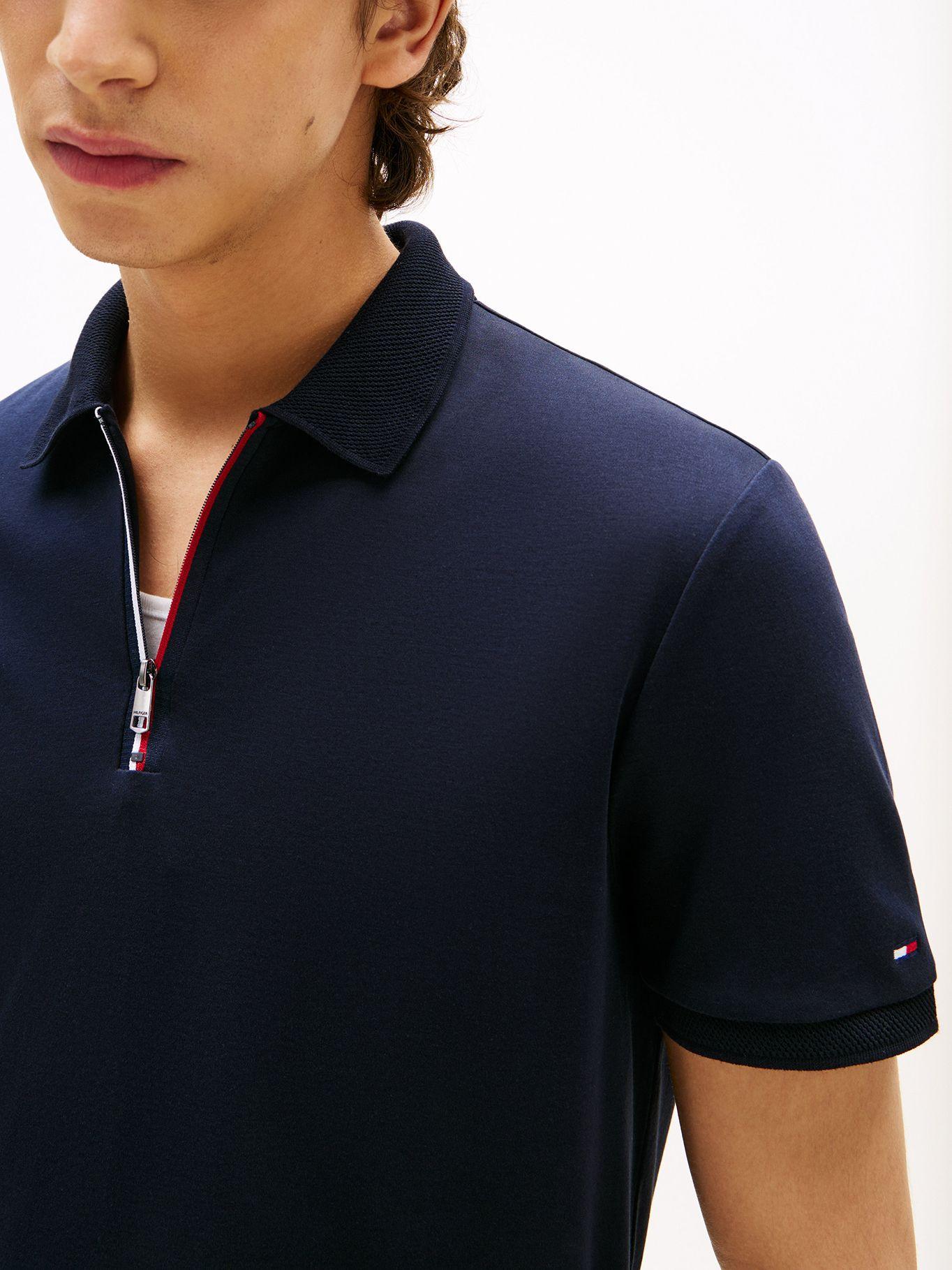 Polo Interlock Con Cierre Azul DW5 Tommy Hilfiger-3
