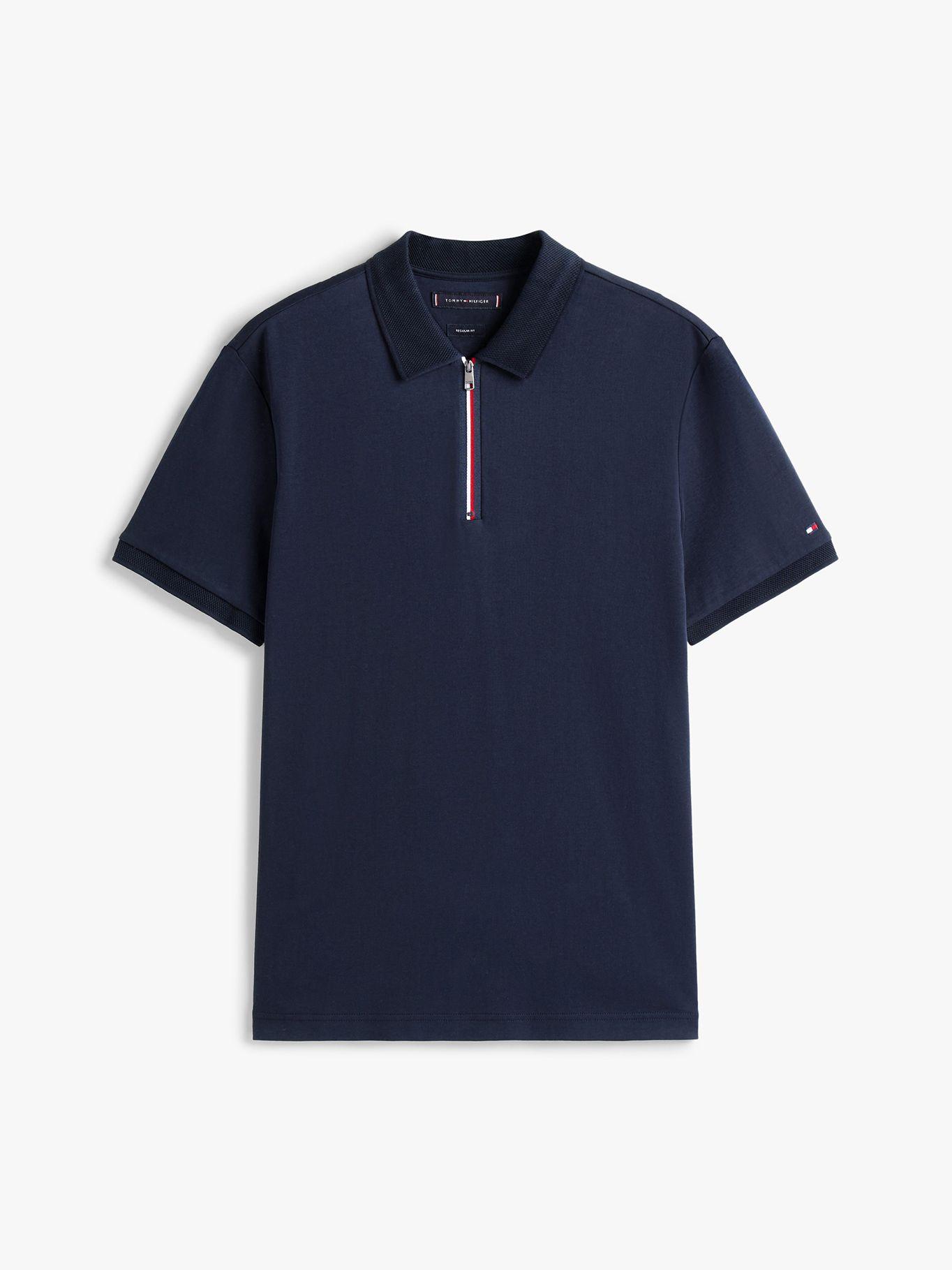 Polo Interlock Con Cierre Azul DW5 Tommy Hilfiger-4