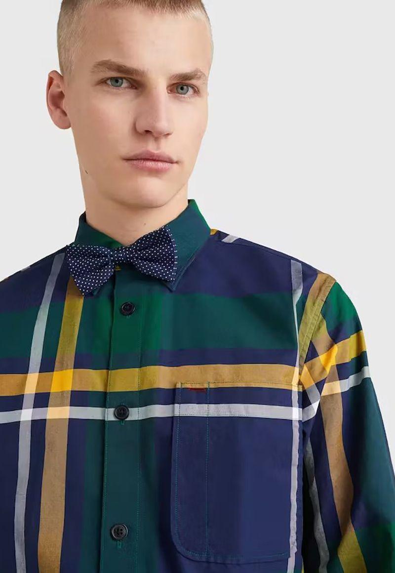 Camisa De Cuadros En Algodón Oxford Azul Tommy Hilfiger-3