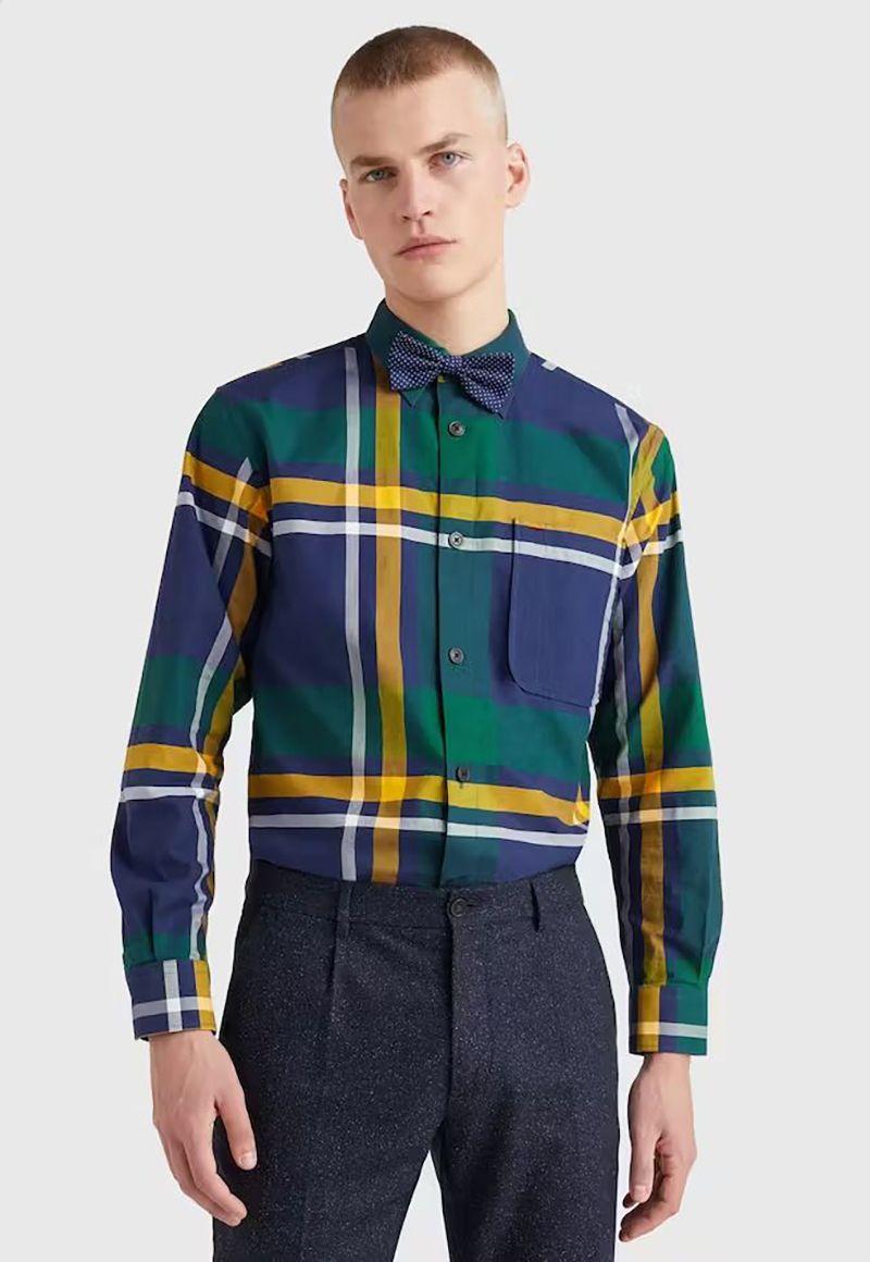 Camisa De Cuadros En Algodón Oxford Azul Tommy Hilfiger-0