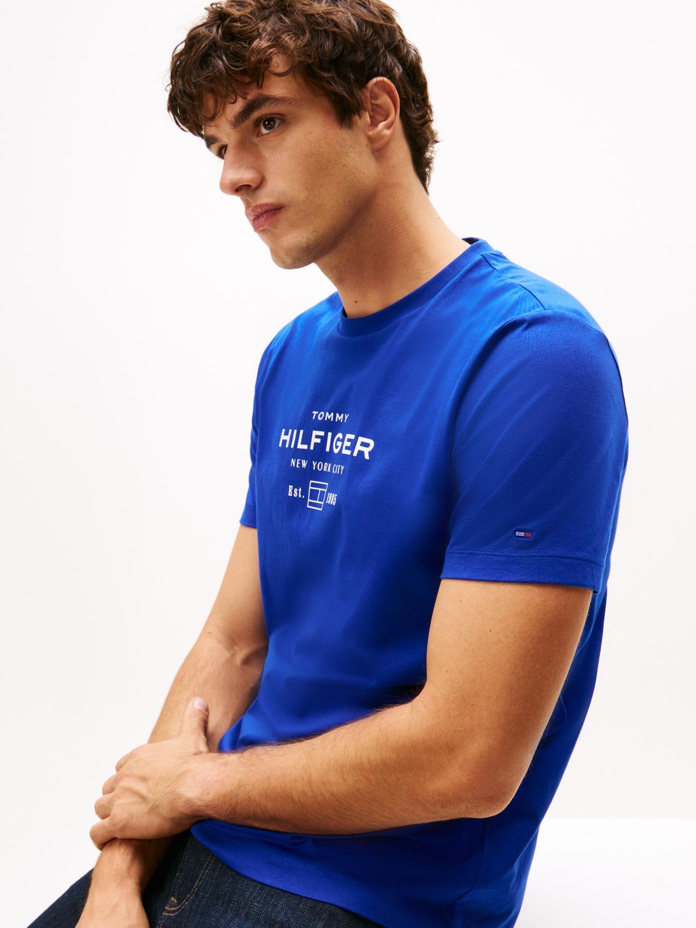 Polera Stack Graphic Logo Azul Tommy Hilfiger-3