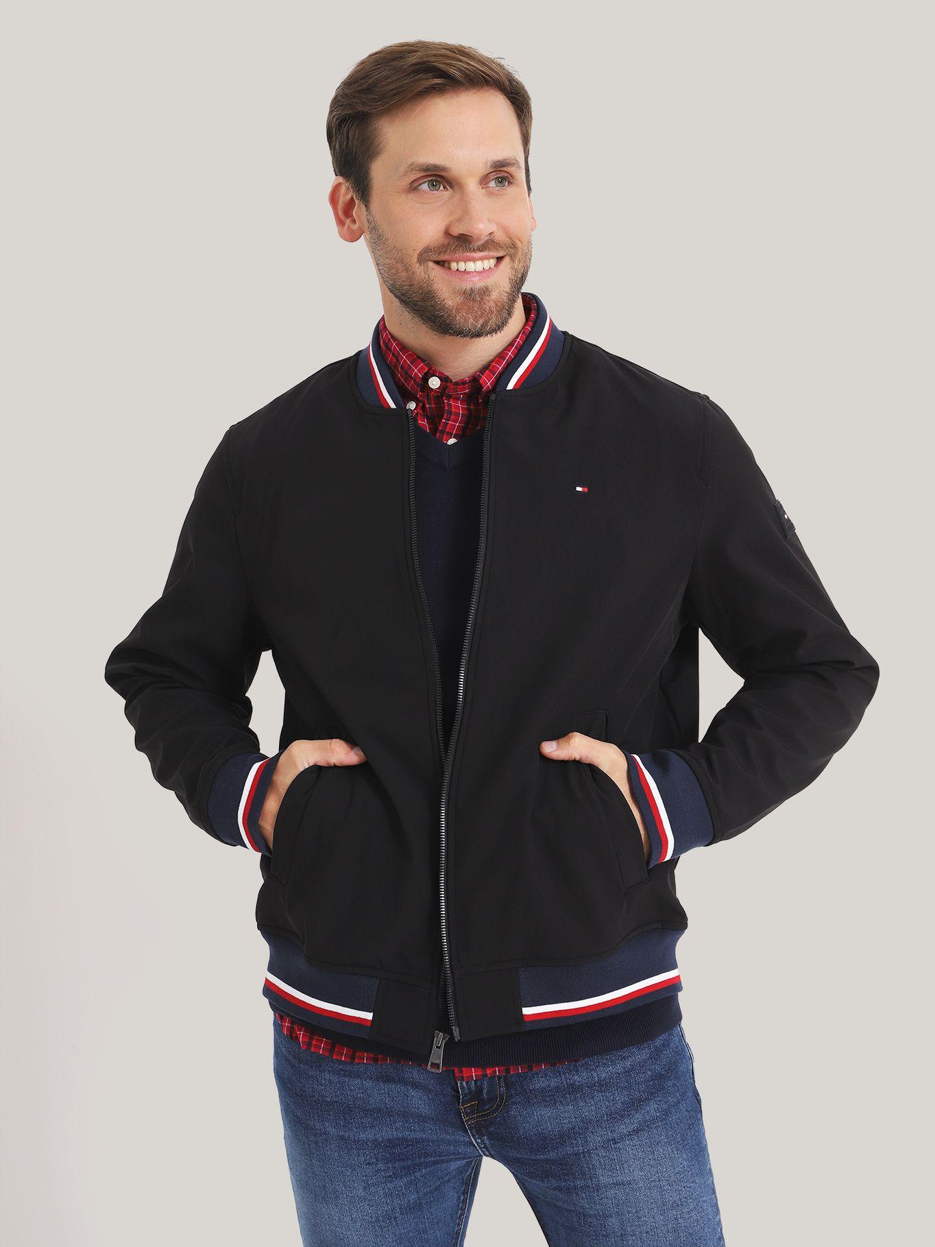 CHAQUETA BOMBER VARSITY STRIPE NEGRO TOMMY HILFIGER-0