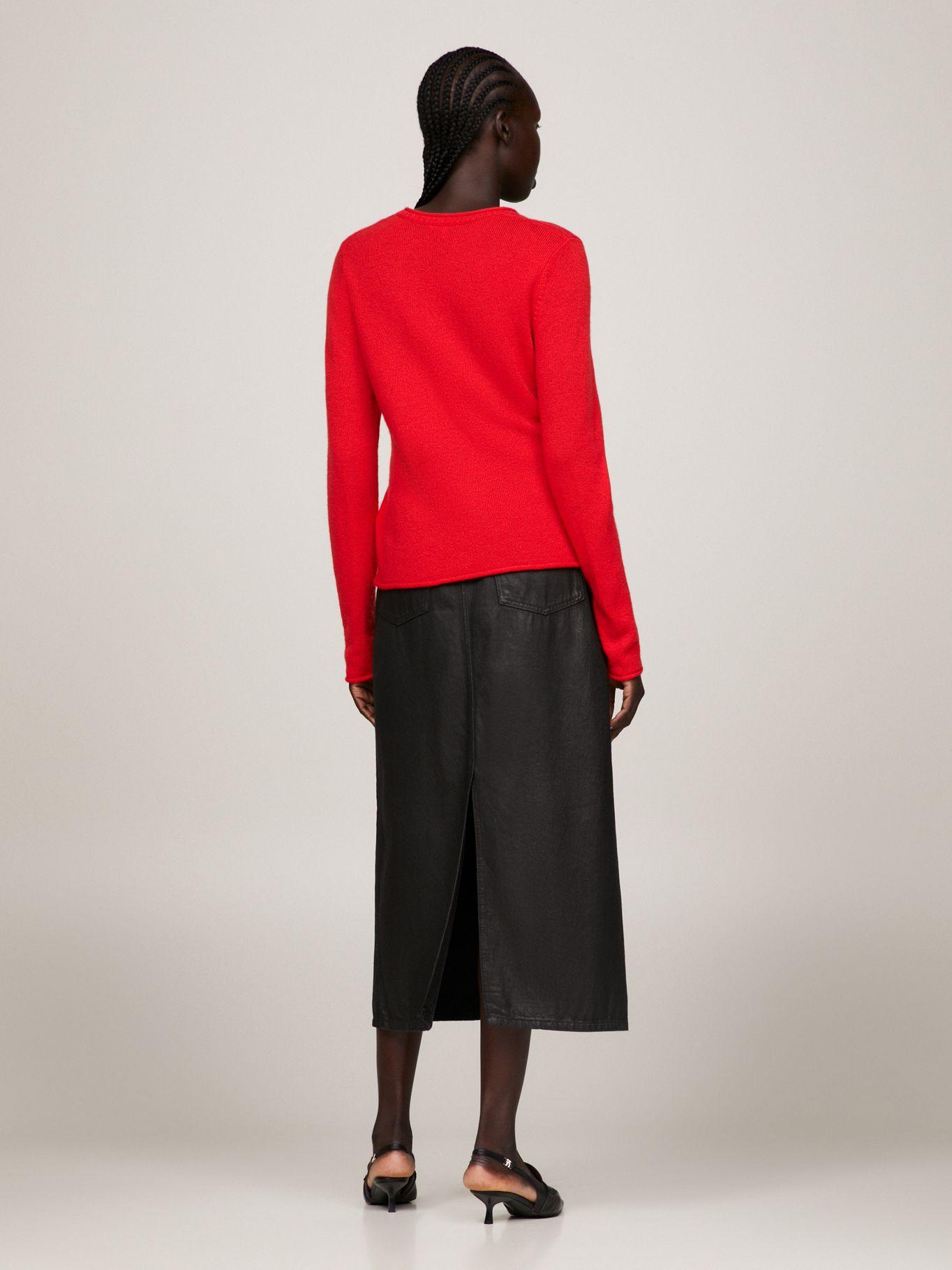 Sweater De Lana Solid Con Logo Rojo Tommy Hilfiger-2