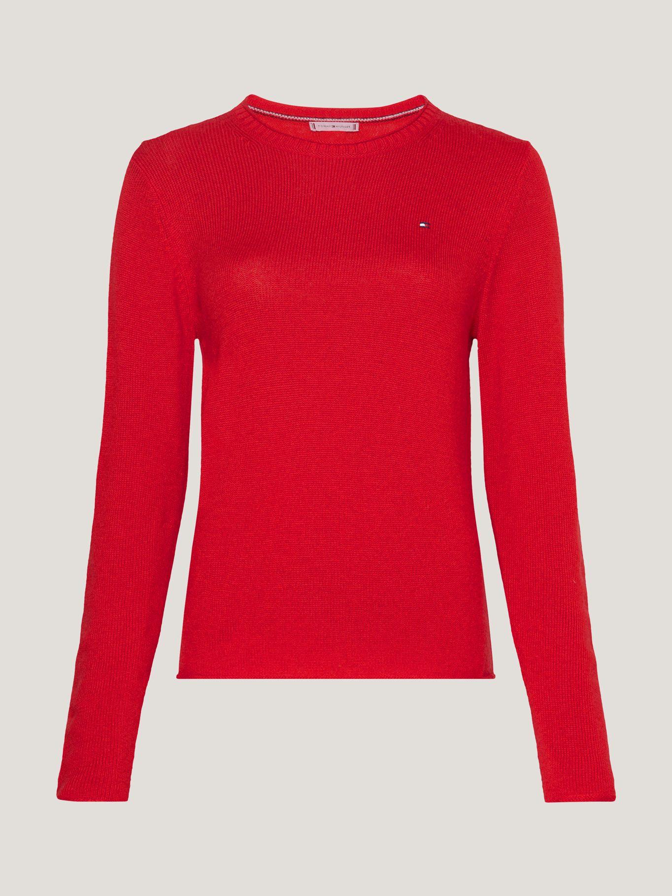 Sweater De Lana Solid Con Logo Rojo Tommy Hilfiger-4