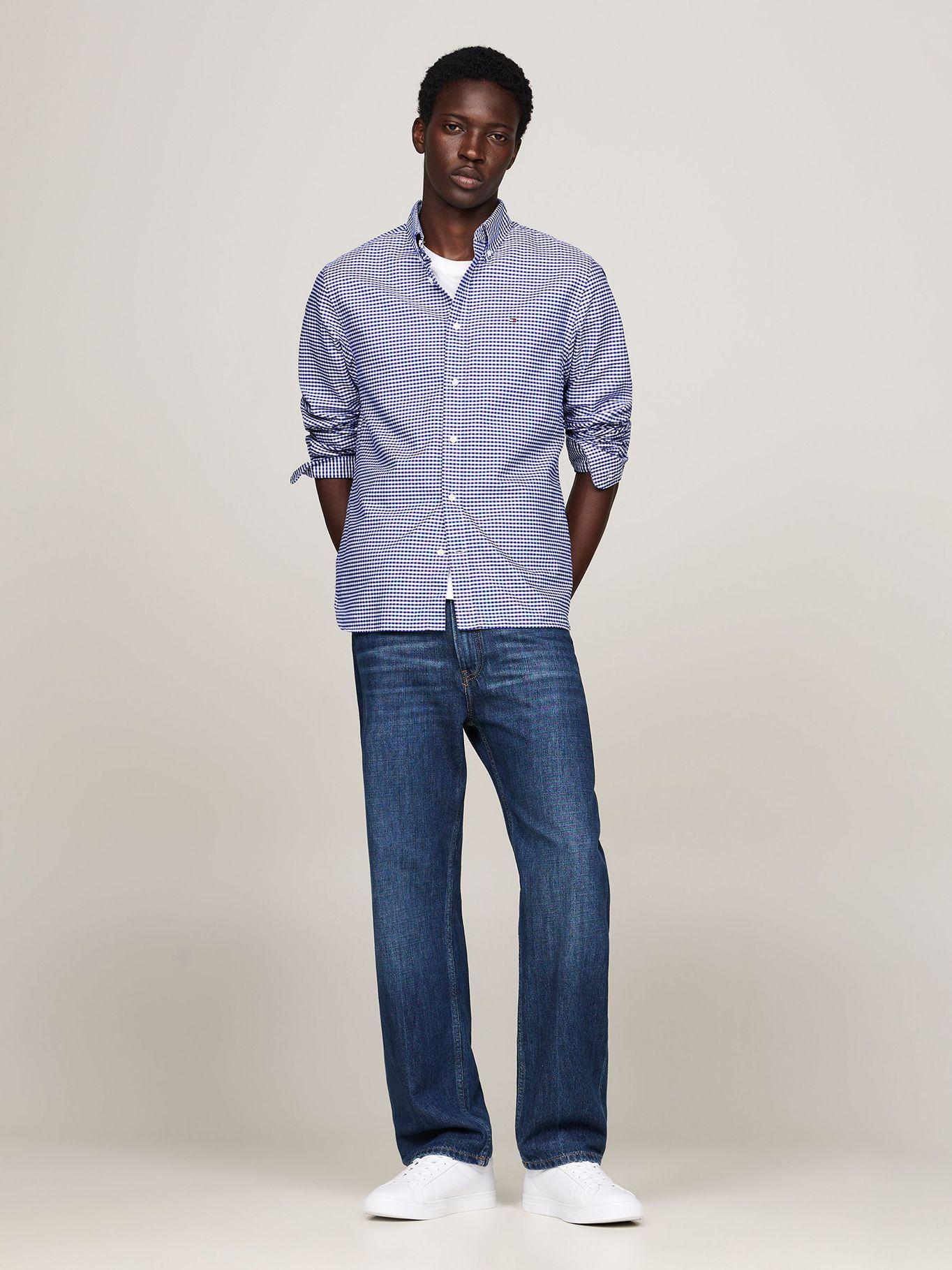 Camisa Heritage Oxford Gingham Regular Fit Celeste Tommy Hilfiger-1