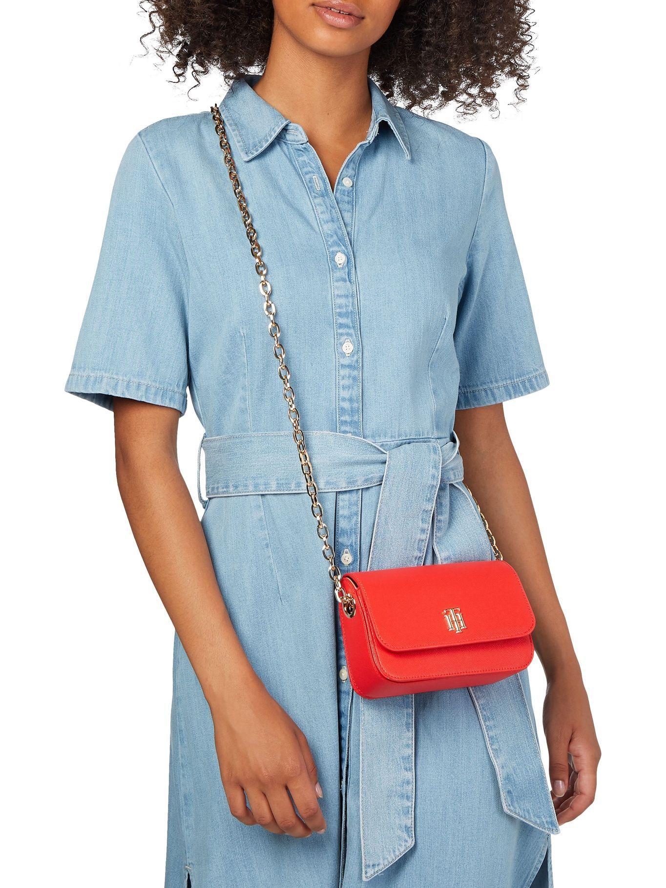 Cartera Bandolera Small Con Cadena Rojo Tommy Hilfiger-3