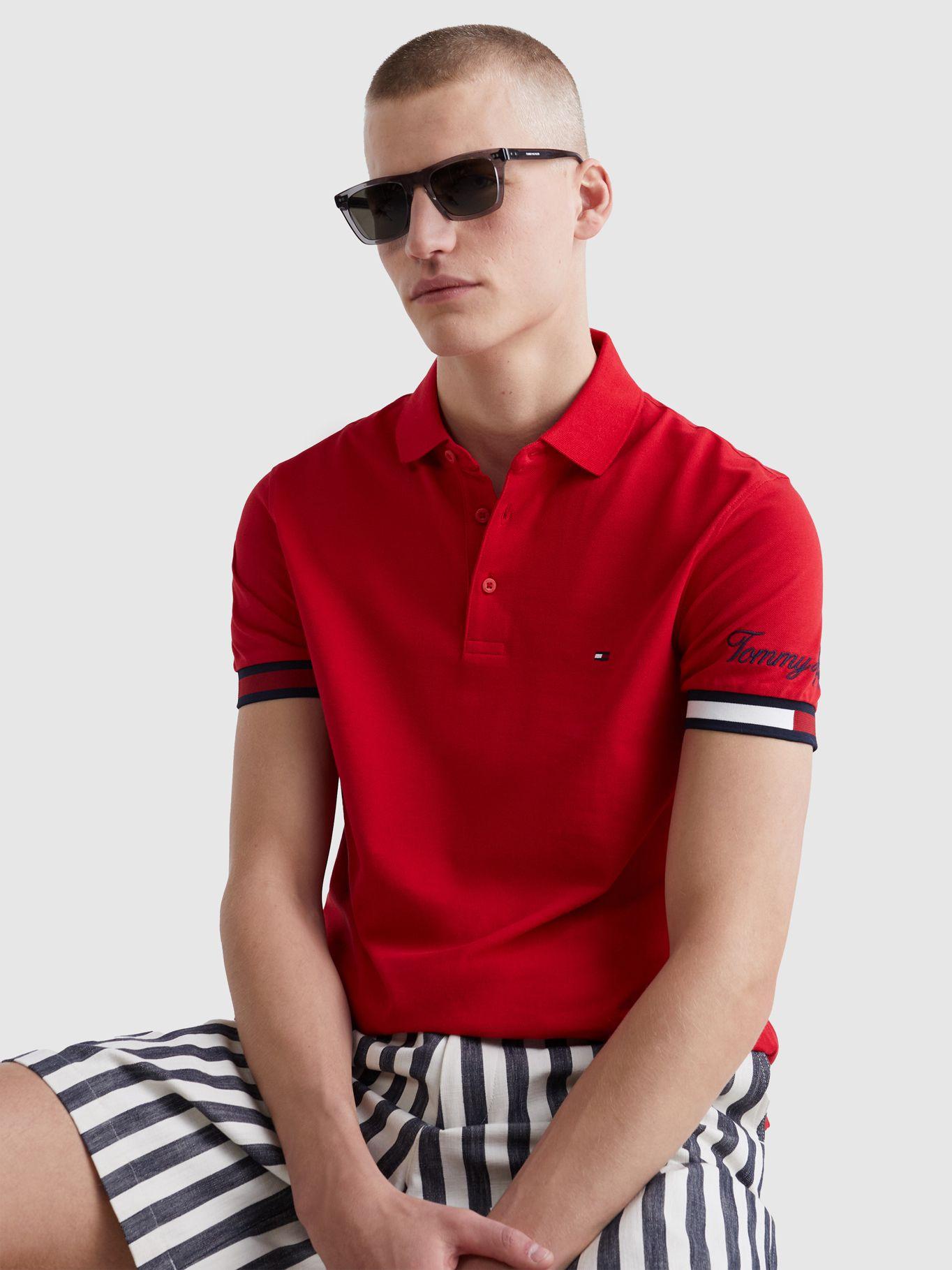 Polo Flag Logo Slim Fit Rojo Tommy Hilfiger-3