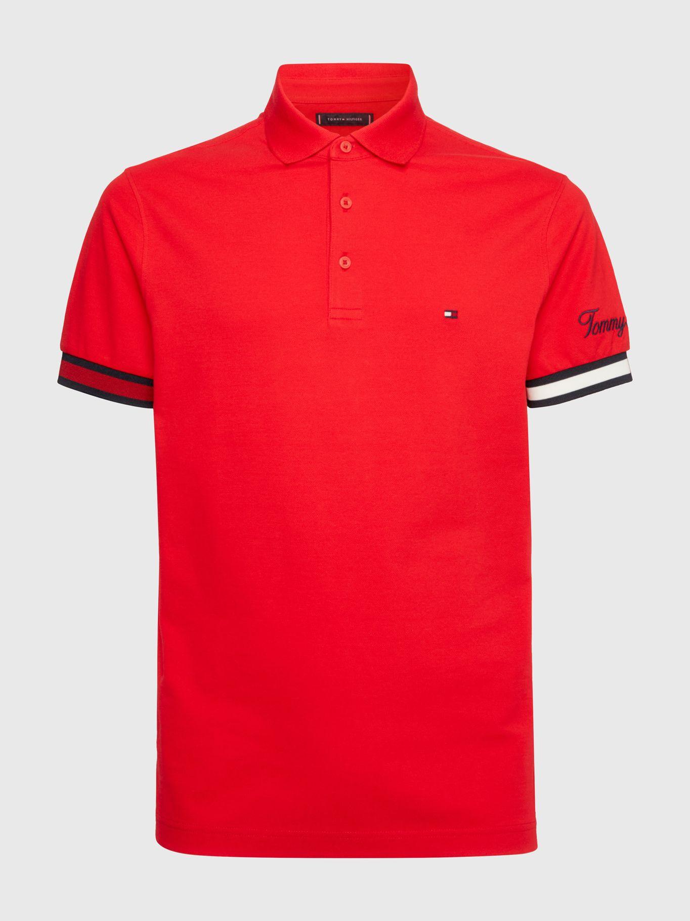 Polo Flag Logo Slim Fit Rojo Tommy Hilfiger-4