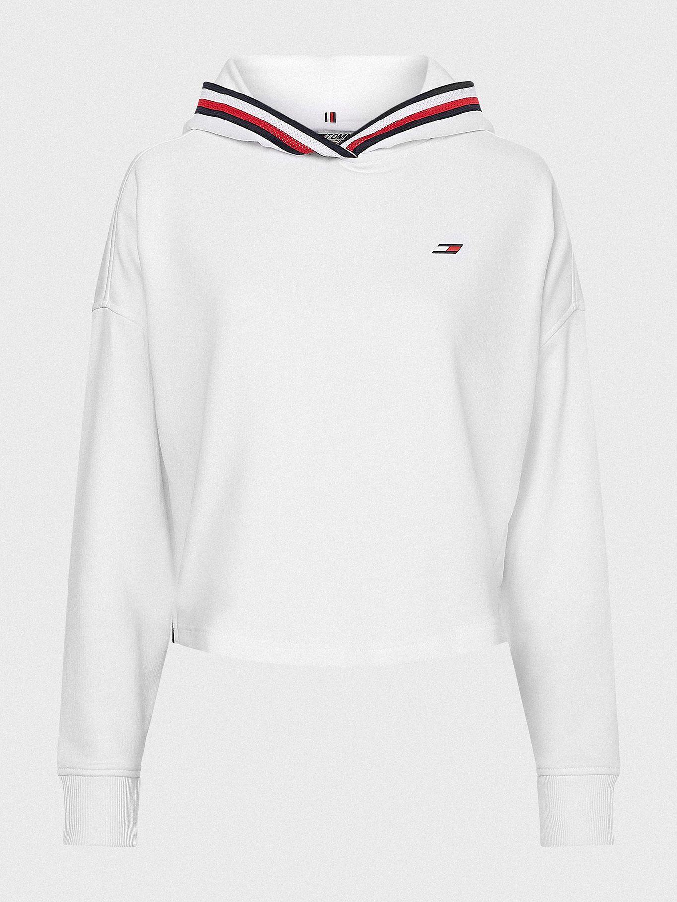 Polerón Hoodie Tape Blanco Tommy Hilfiger F2-0