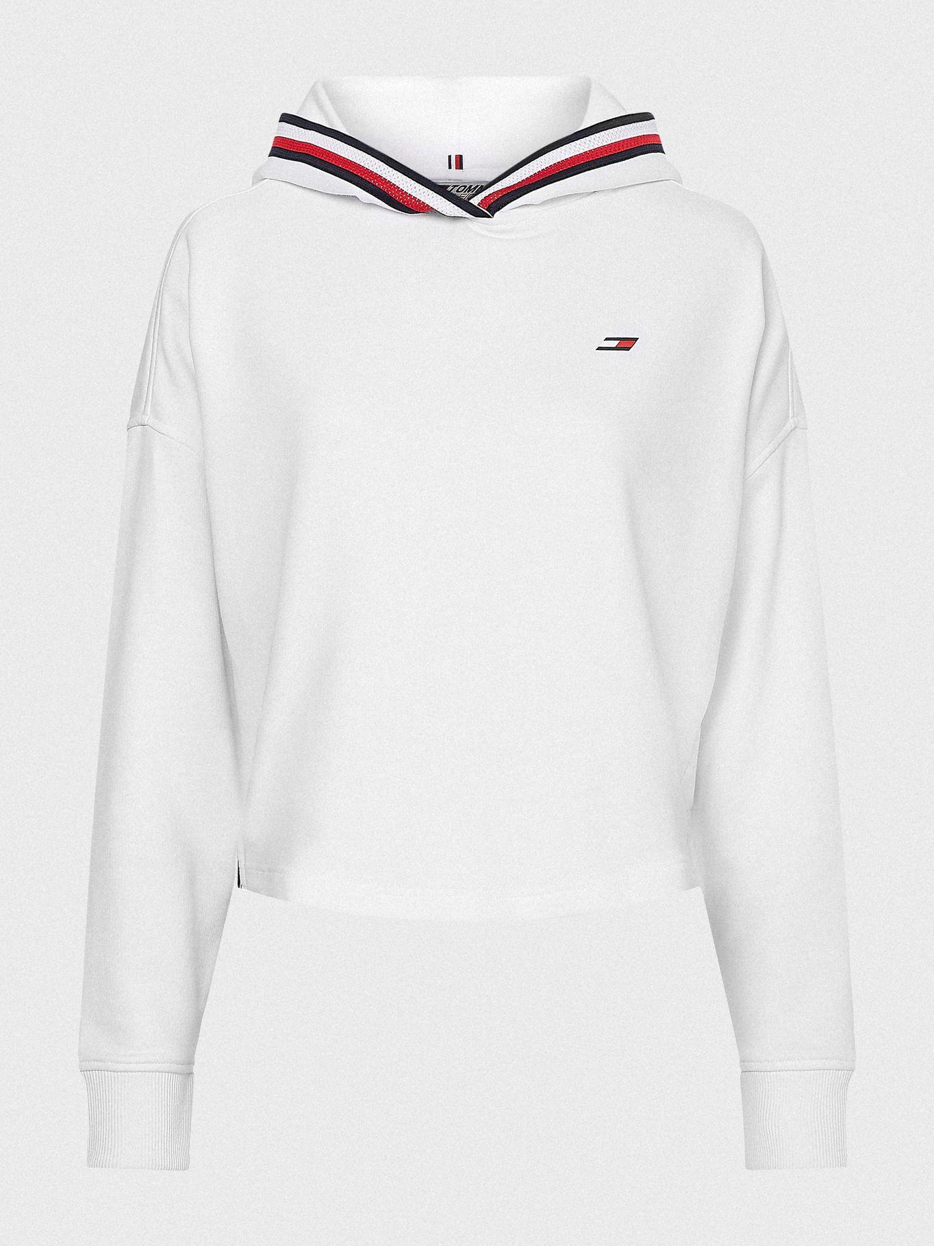 Polerón Hoodie Tape Blanco Tommy Hilfiger F2-1