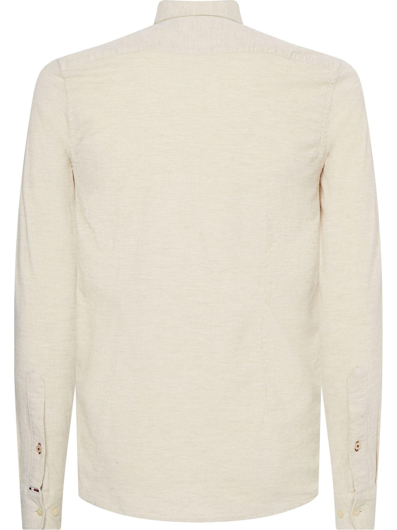Camisa Flex De Corduroy Slim Fit Beige Tommy Hilfiger-1