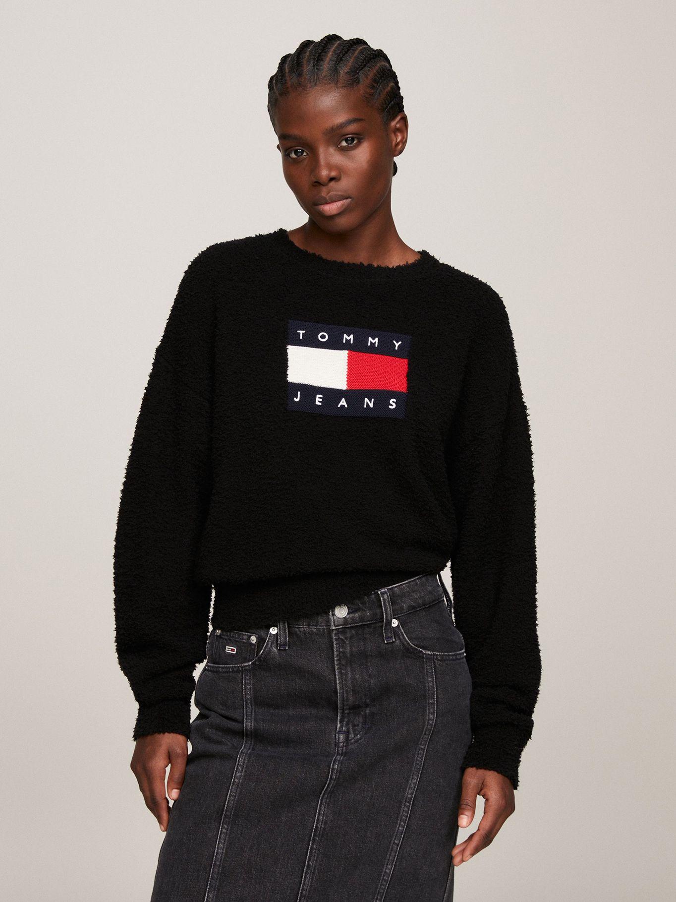 SWEATER RELAXED CENTER FLAG NEGRO TOMMY JEANS-0