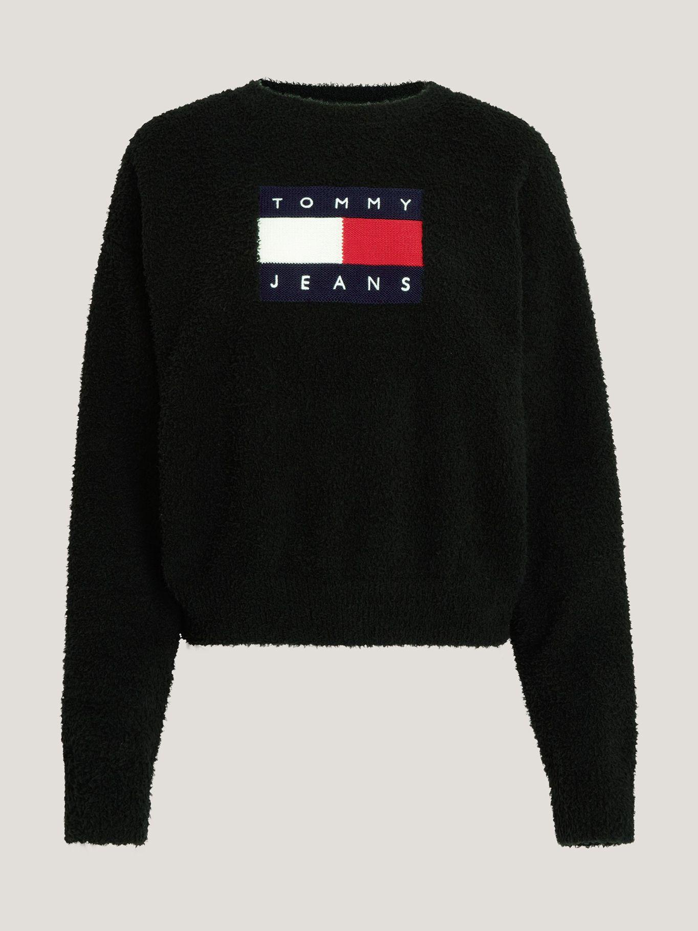 SWEATER RELAXED CENTER FLAG NEGRO TOMMY JEANS-4