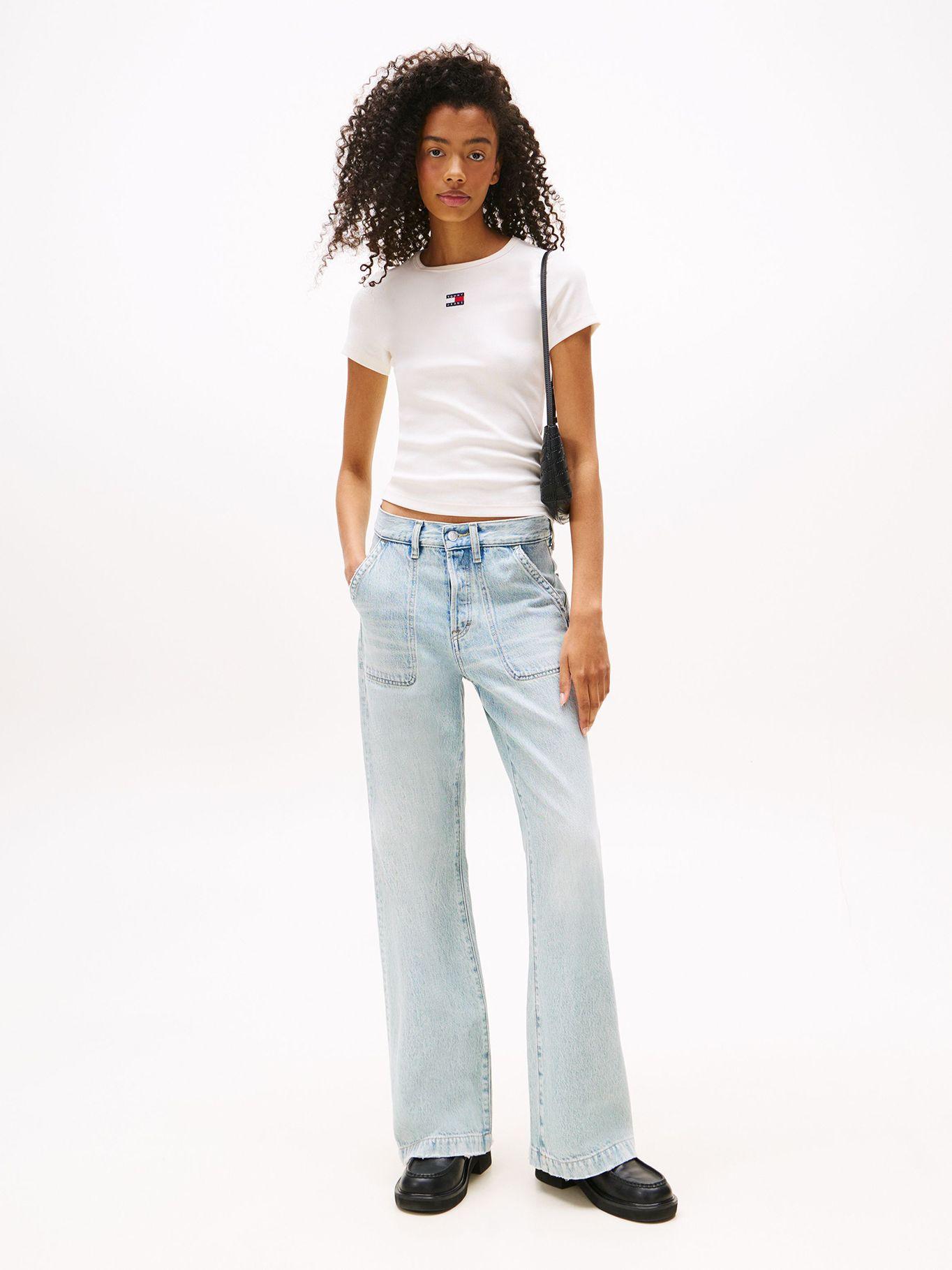 Polera Slim Fit Con Parche Blanco Tommy Jeans-1