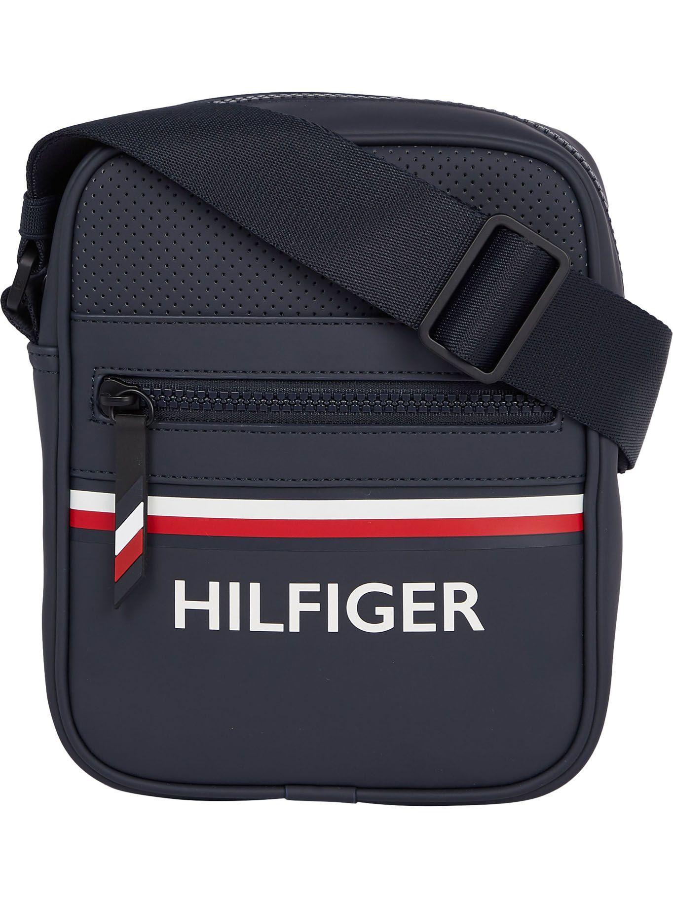 Bolso Mini Reporter Stripe Logo Azul Tommy Hilfiger-0