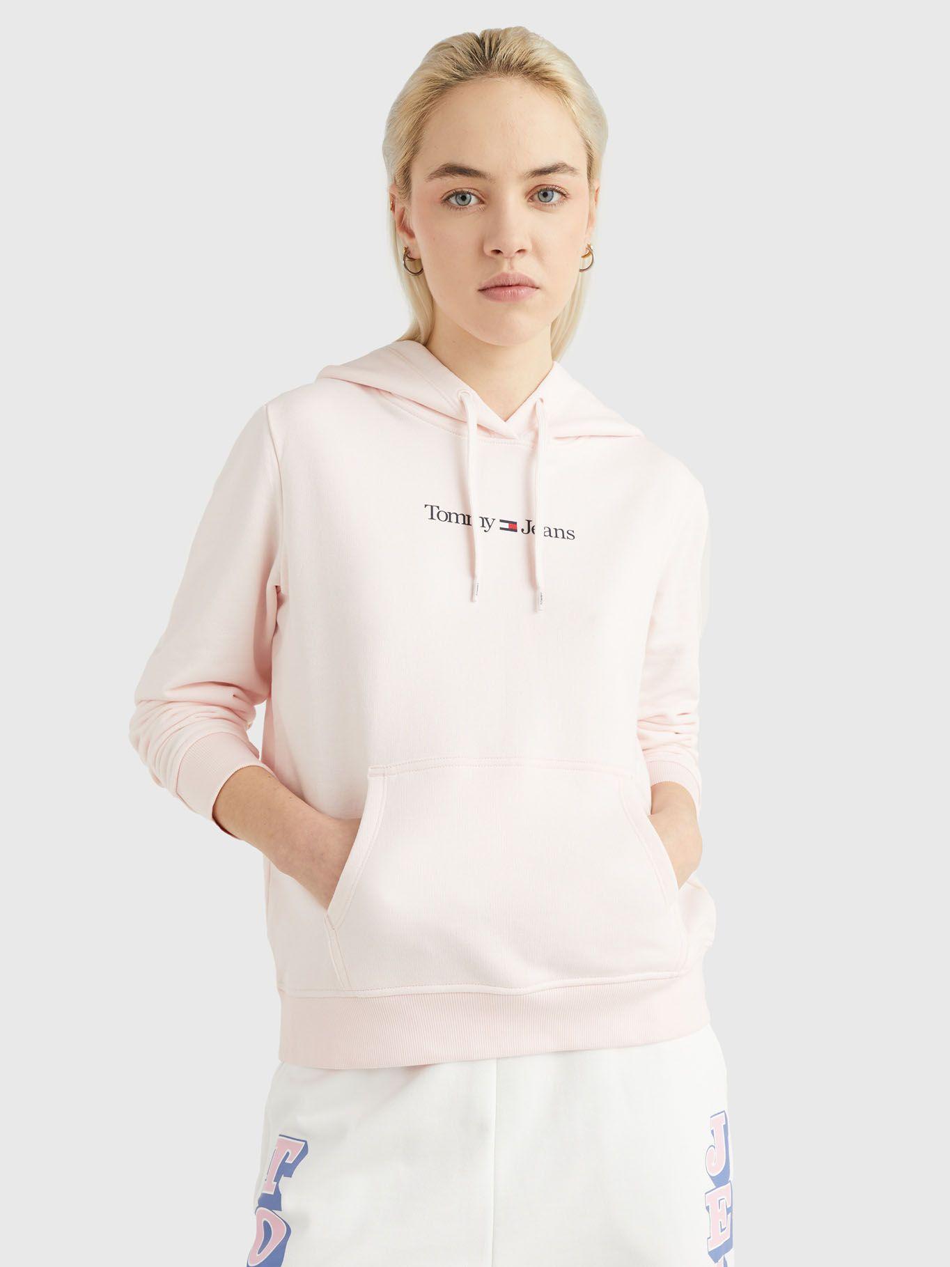 Polerón Hoodie Serif Linear Logo Rosado Tommy Hilfiger-0