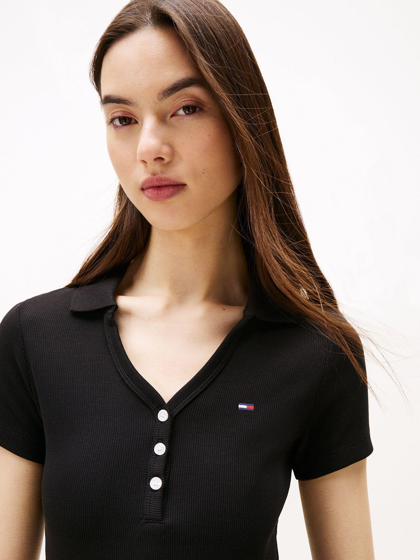 Vestido Tipo Polo Con Logo Negro Tommy Jeans-2