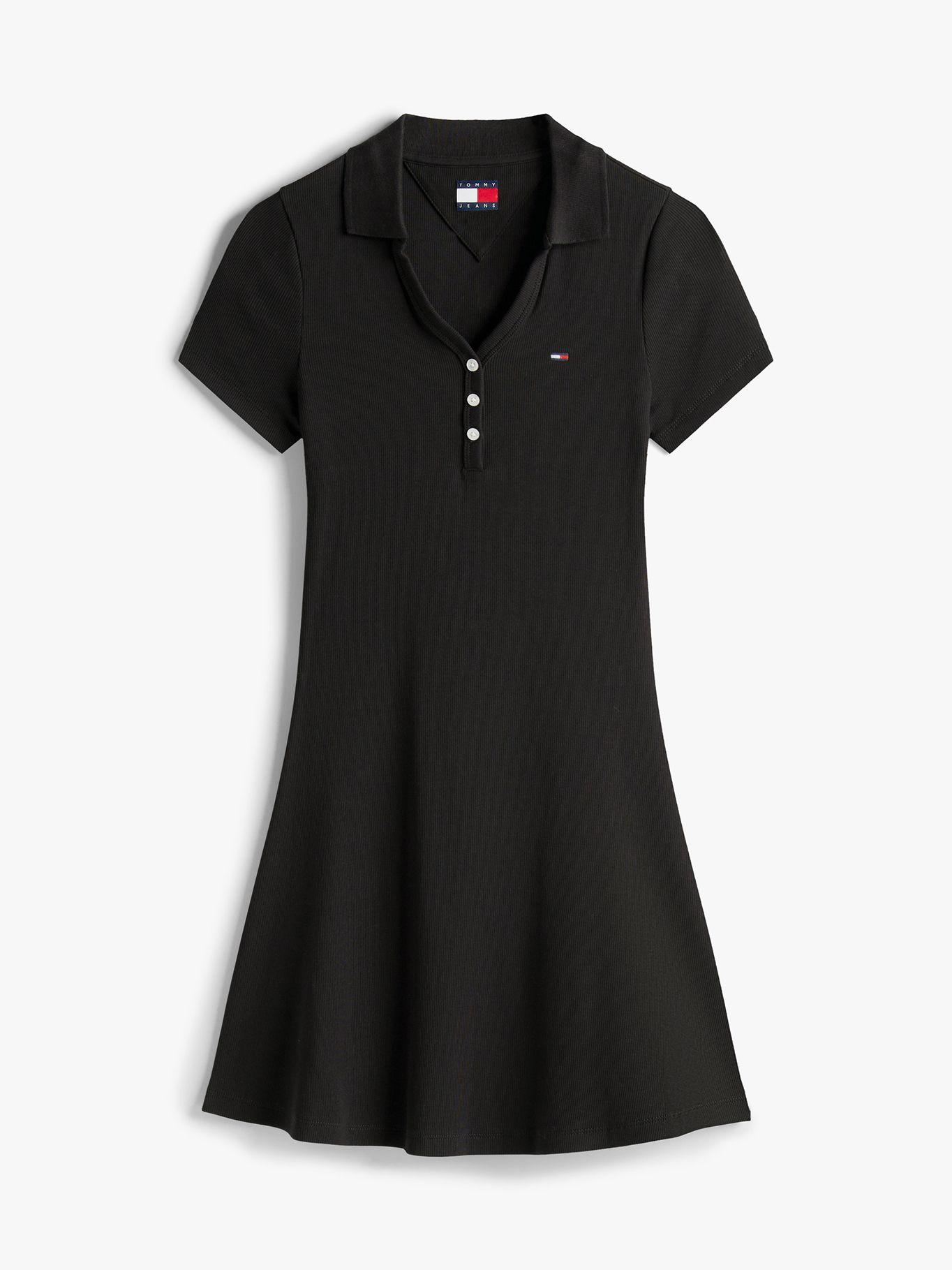 Vestido Tipo Polo Con Logo Negro Tommy Jeans-4