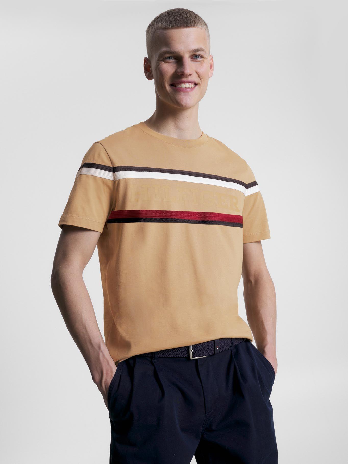 Polera Global Stripe Monotype Beige Tommy Hilfiger-0