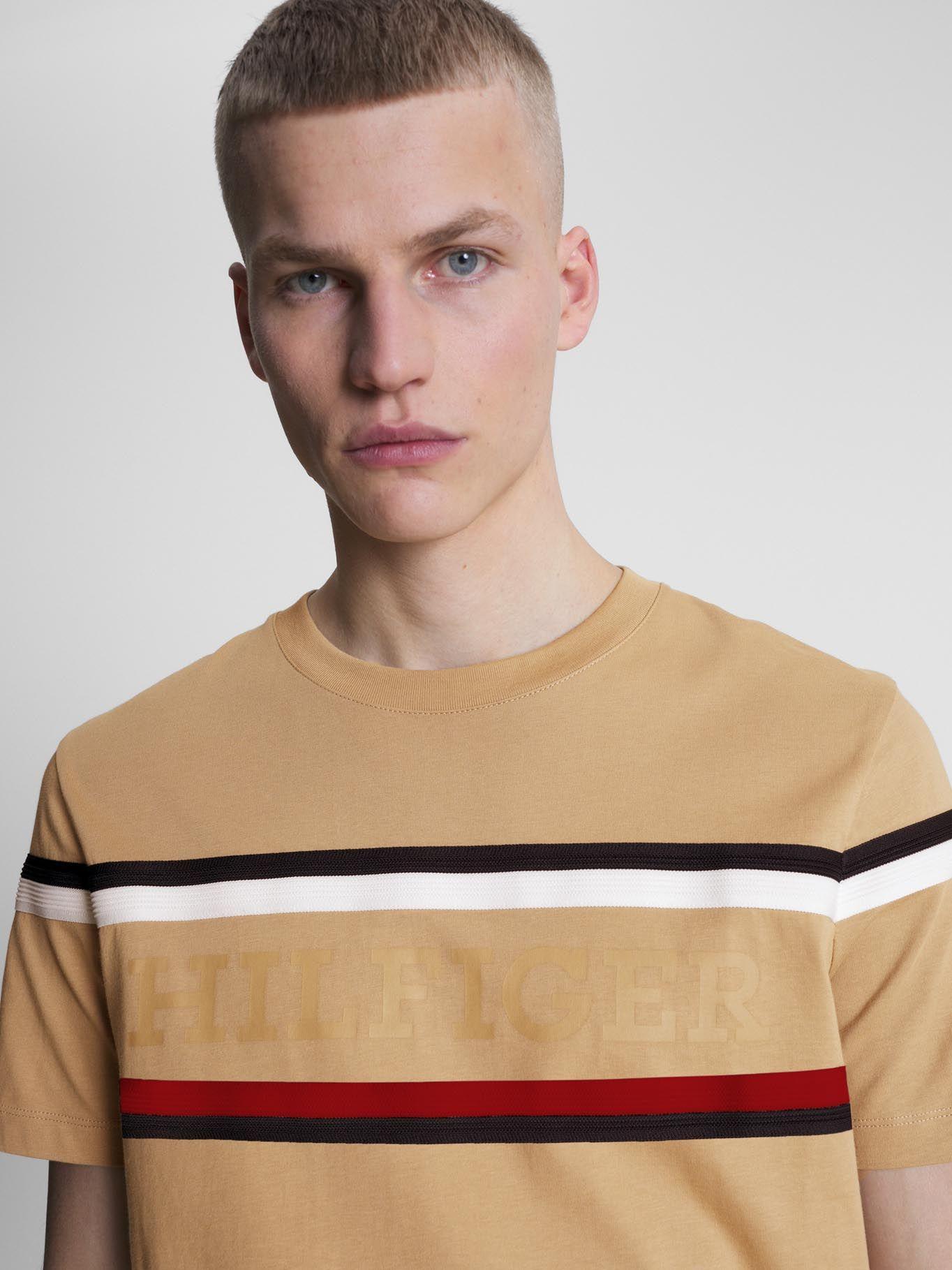 Polera Global Stripe Monotype Beige Tommy Hilfiger-3