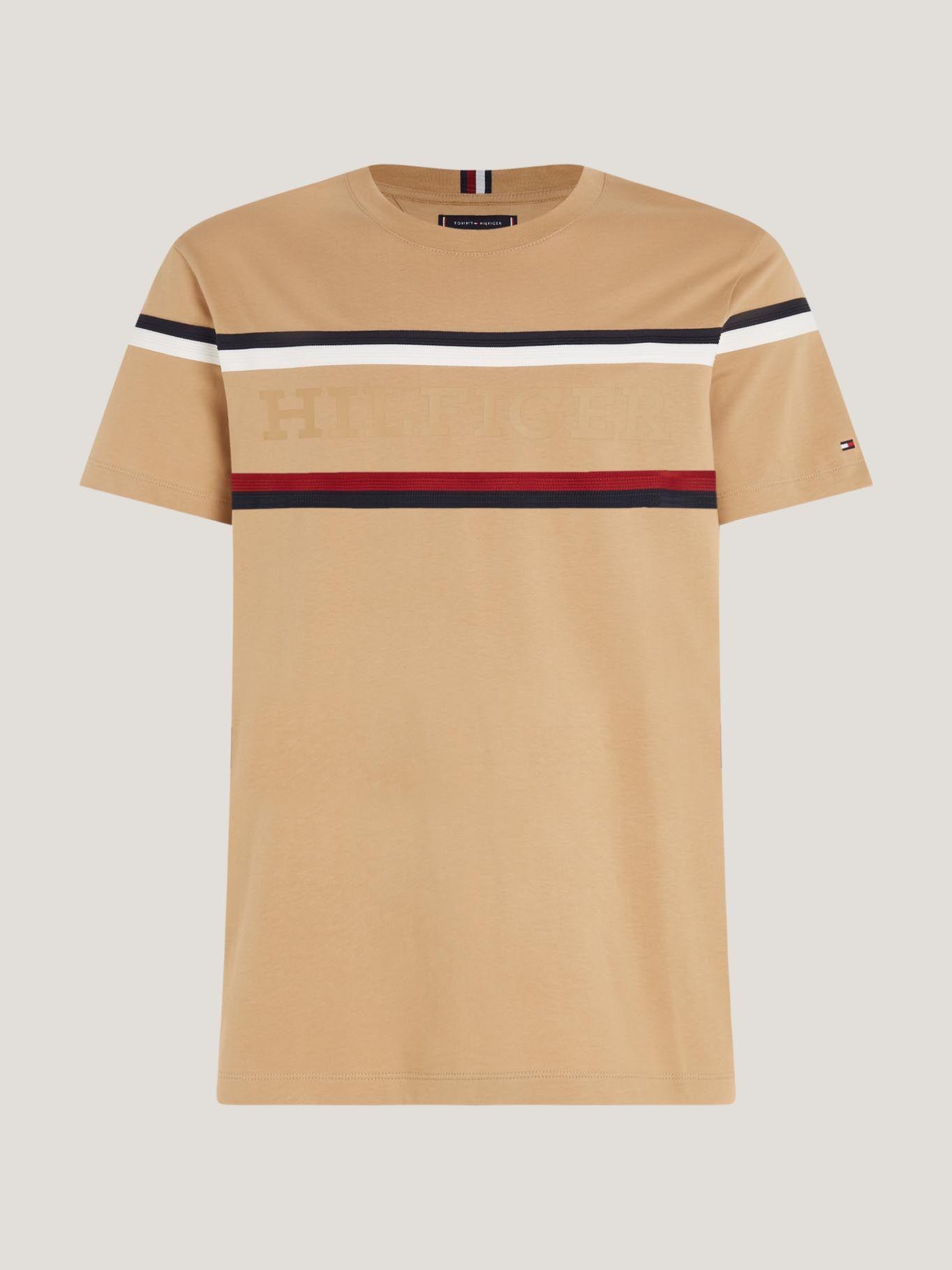 Polera Global Stripe Monotype Beige Tommy Hilfiger-4