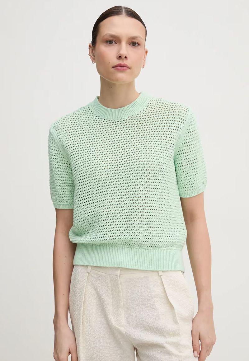 Sweater De Croché Solid Verde Tommy Hilfiger-0