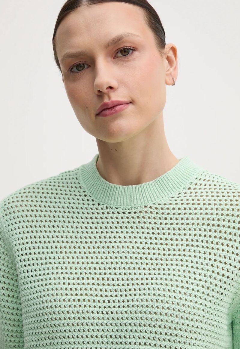 Sweater De Croché Solid Verde Tommy Hilfiger-3